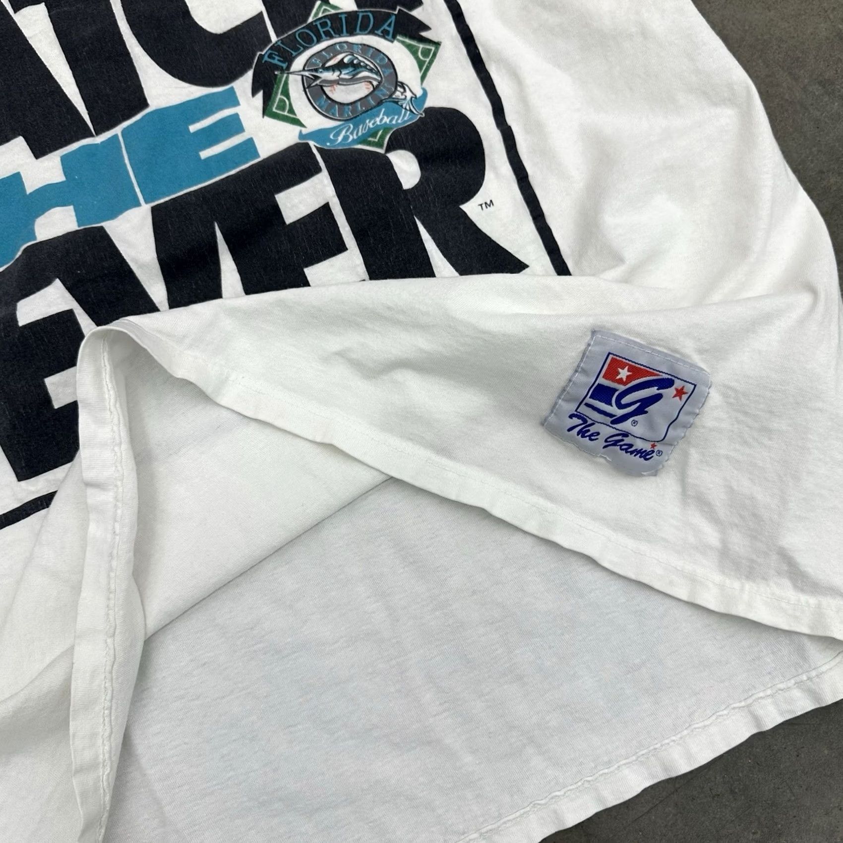 Vintage VINTAGE The Game T Shirt Florida Marlins 90s Catch The Fever XL White Mens Size US XL / EU 56 / 4 - 3 Thumbnail