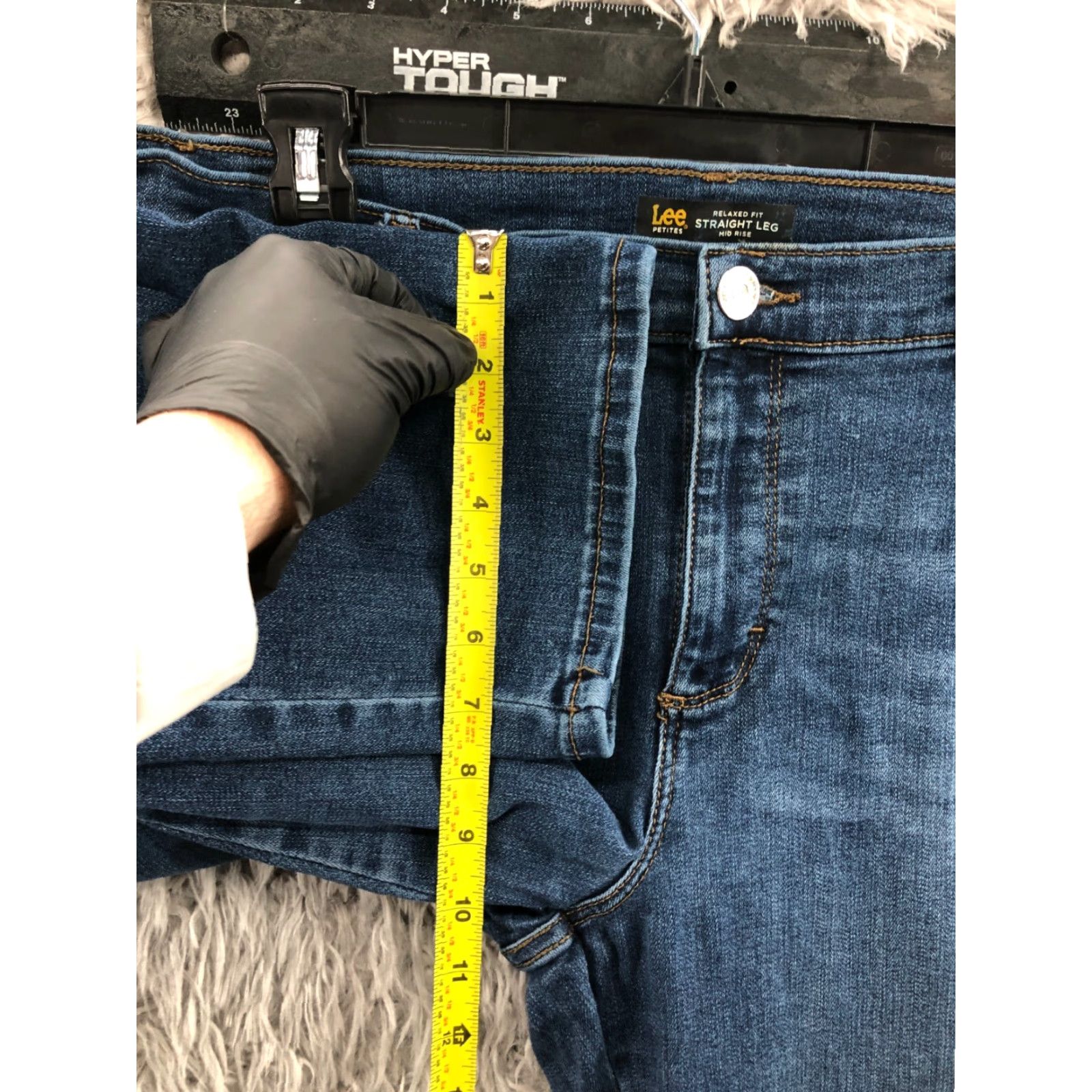 Lee Lee Jeans Relaxed Straight Petite Womens Size 16P Medium Wash Blue 5-Pocket Denim Jeans Size 38" / US 16 / IT 52 - 4 Thumbnail