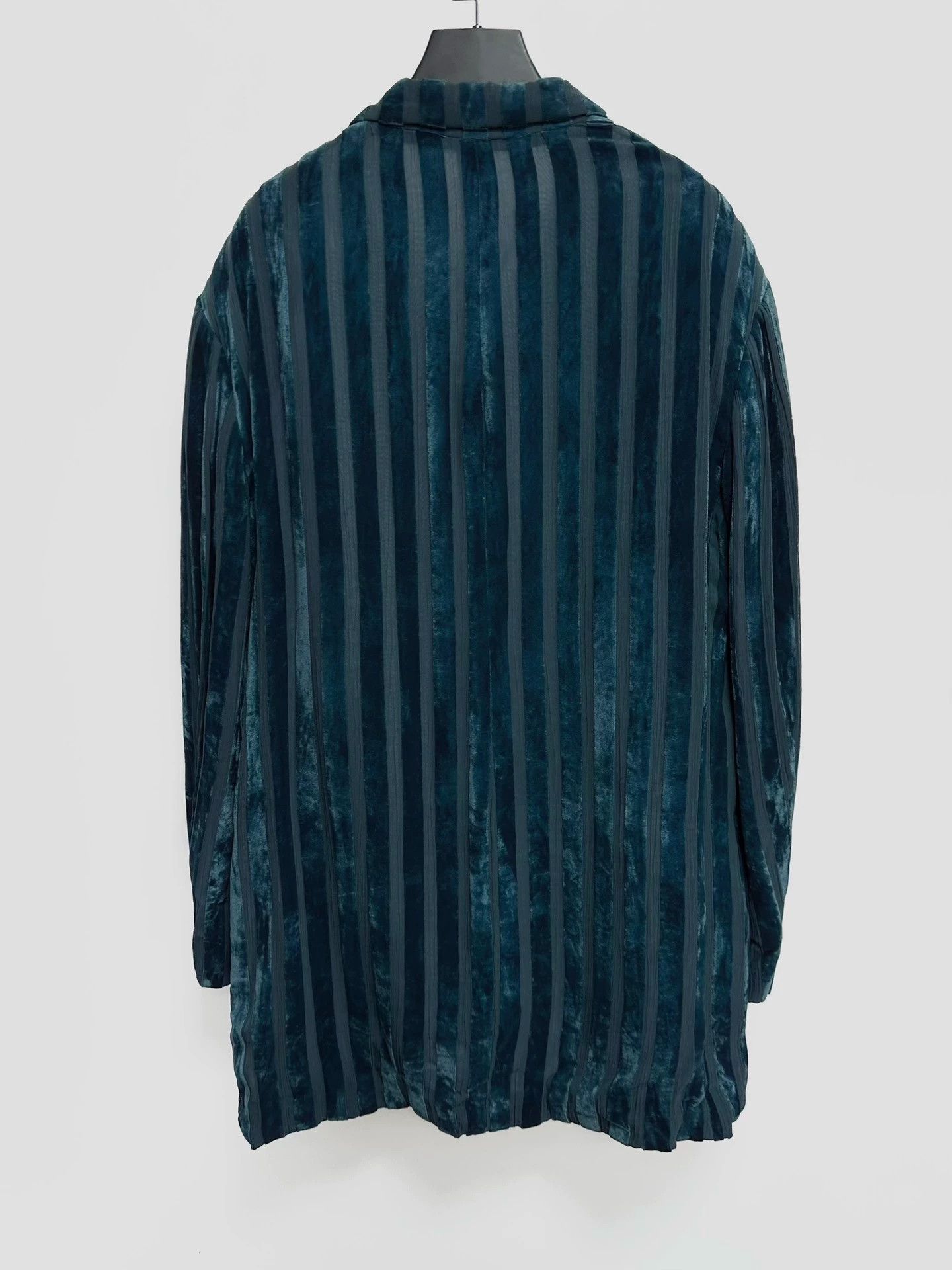 Yohji Yamamoto Yohji Yamamoto 92SS Teal Velvet & Silk Jacket S Size US S / EU 44-46 / 1 - 2 Thumbnail