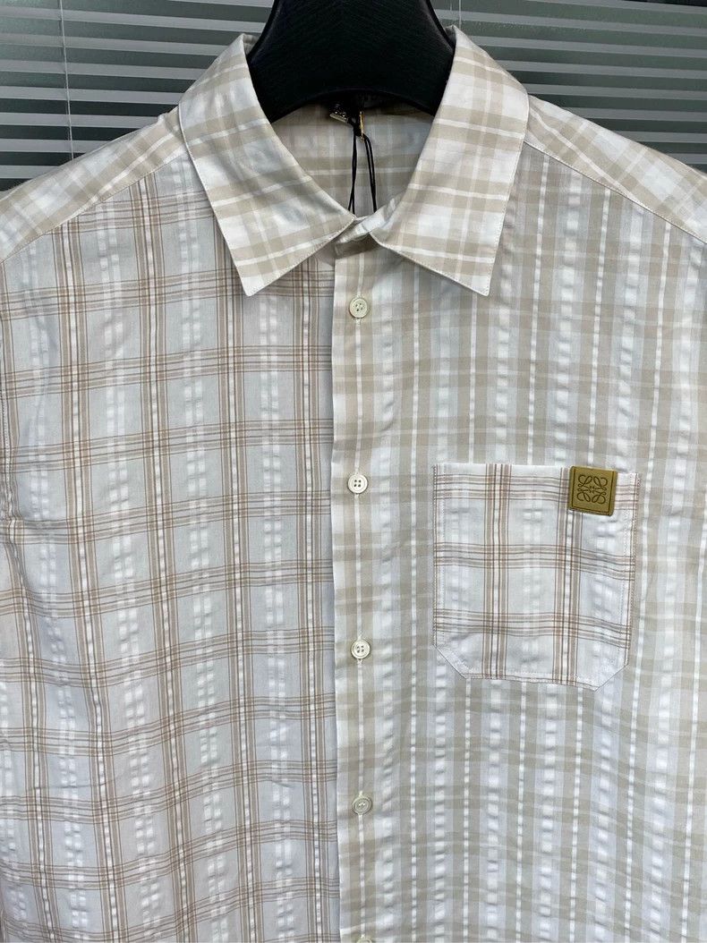 Loewe LOEWE Long sleeve shirt with patchwork plaid and leather b Size XS / US 0-2 / IT 36-38 - 7 Thumbnail