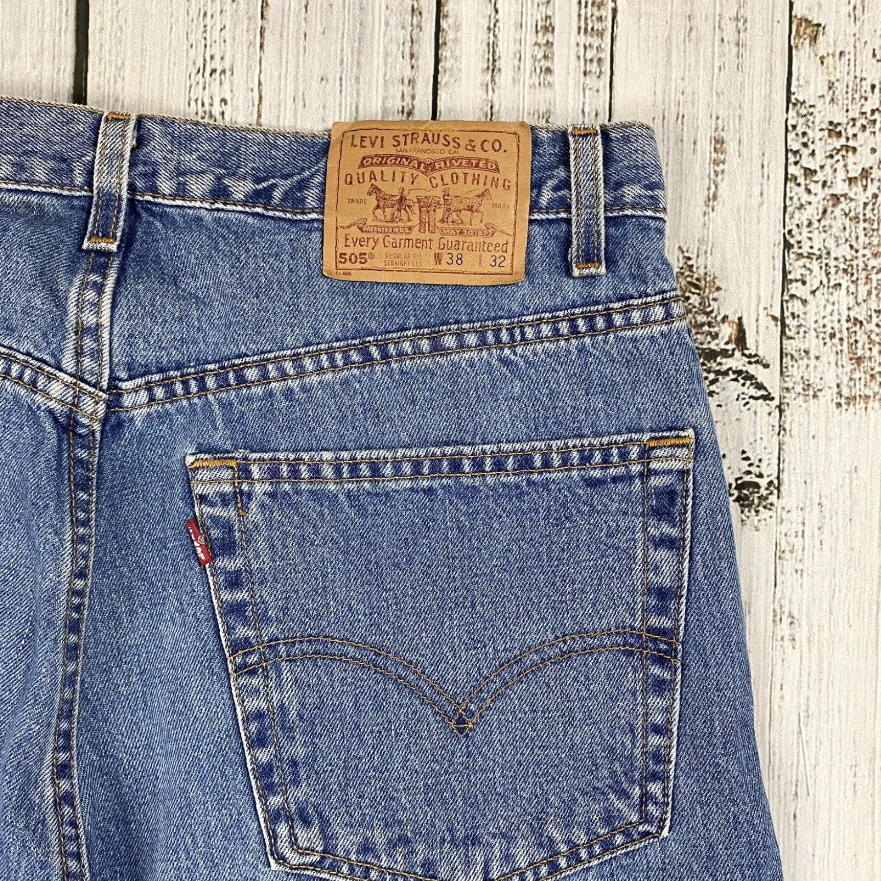 Levi's VINTAGE LEVI'S 505 BLUE JEANS REGULAR FIT STRAIGHT LEG SIZE 38x32 USA 90s Mens Size US 38 / EU 54 - 7 Thumbnail