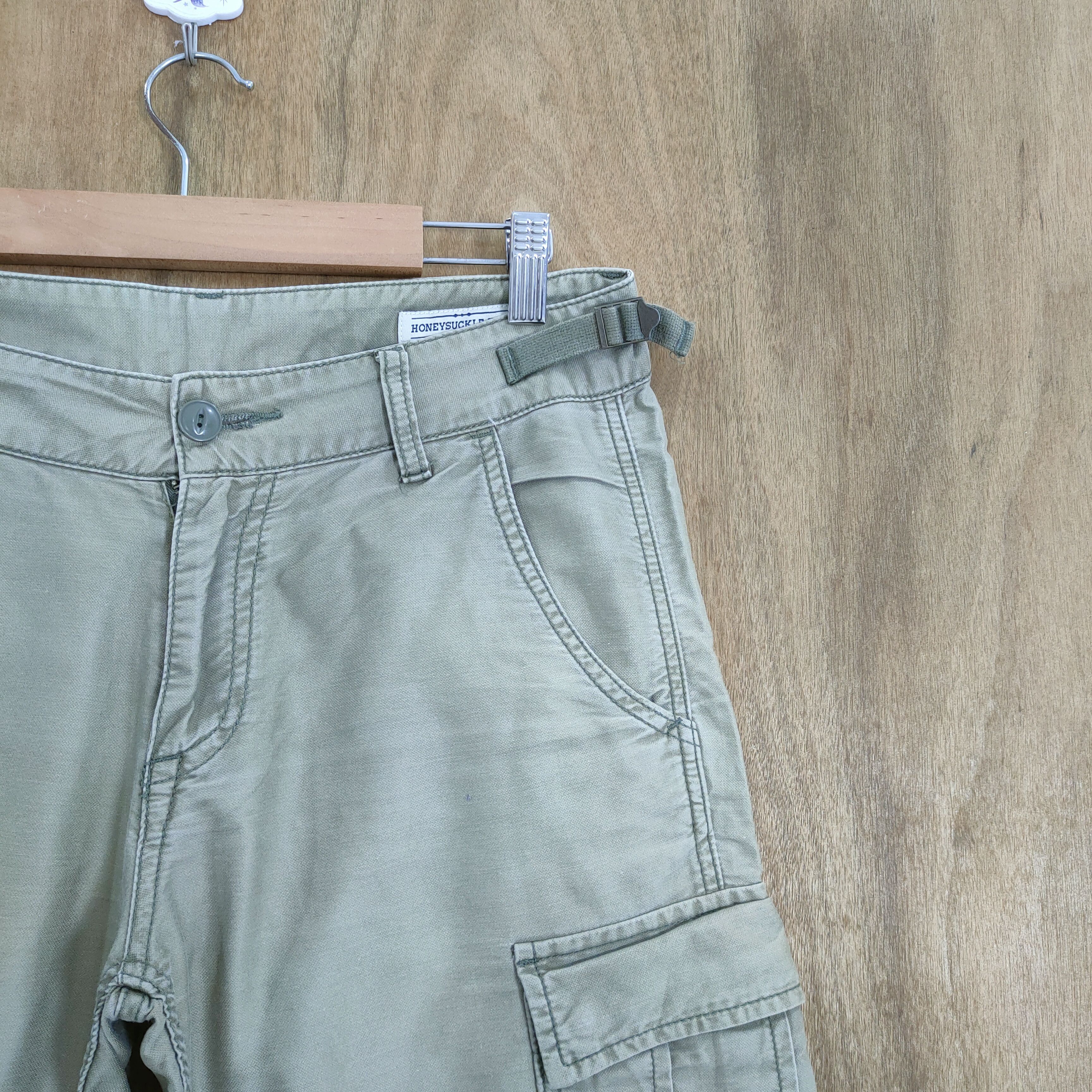 Japanese Brand HONEYSUCKLE MINT GREEN CARGO PANTS Size US 29 - 7 Thumbnail
