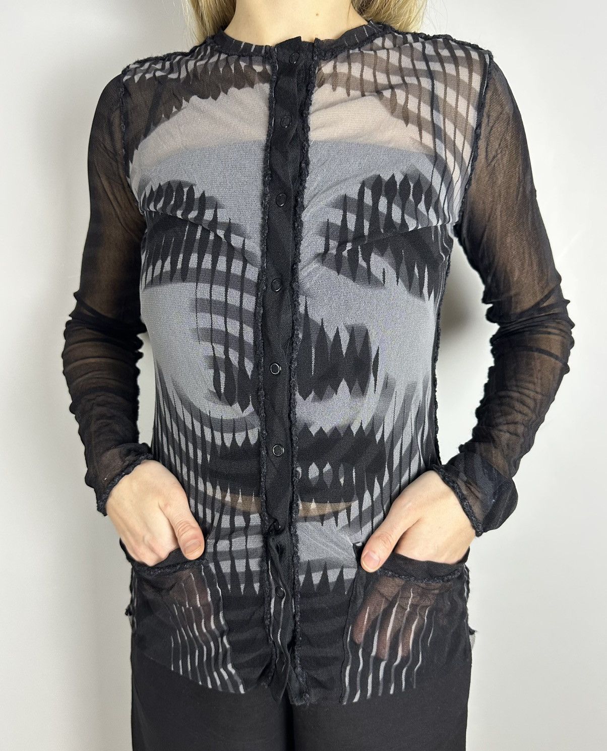 Jean Paul Gaultier Mesh Vintage 2001 Jean Paul Gaultie Dietrich Marlene Top Size S / US 4 / IT 40 - 3 Thumbnail