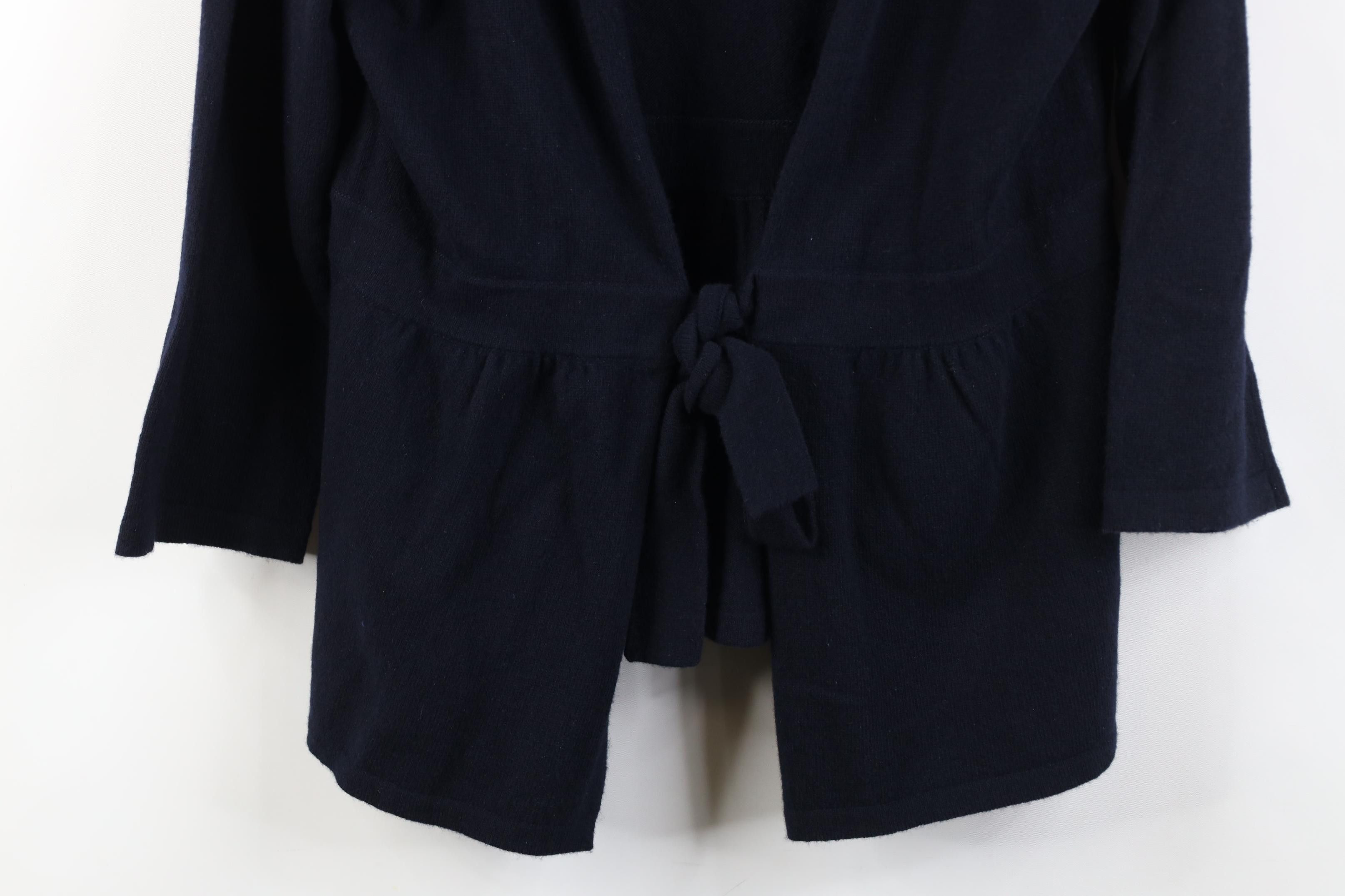 J.Crew Vintage Y2K J Crew Wool Cashmere Tie Front Knit Sweater Size L / US 10 / IT 46 - 3 Thumbnail