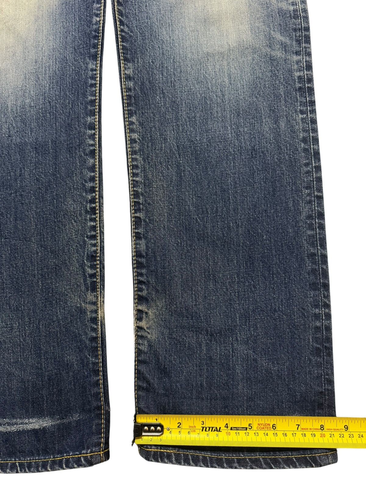 Edwin Vintage 90s Edwin Blue Faded Wash Distressed Straight Loose Size US 34 / EU 50 - 14 Thumbnail