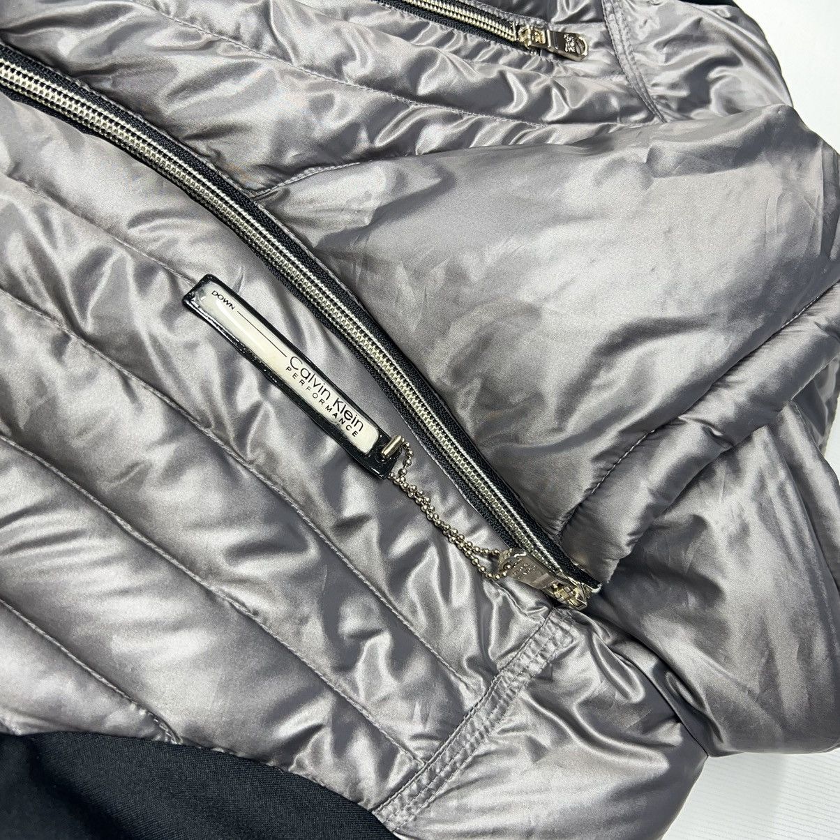 Calvin Klein Calvin Klein Puffer Down Jacket Black Grey Packable Size XS / US 0-2 / IT 36-38 - 7 Thumbnail