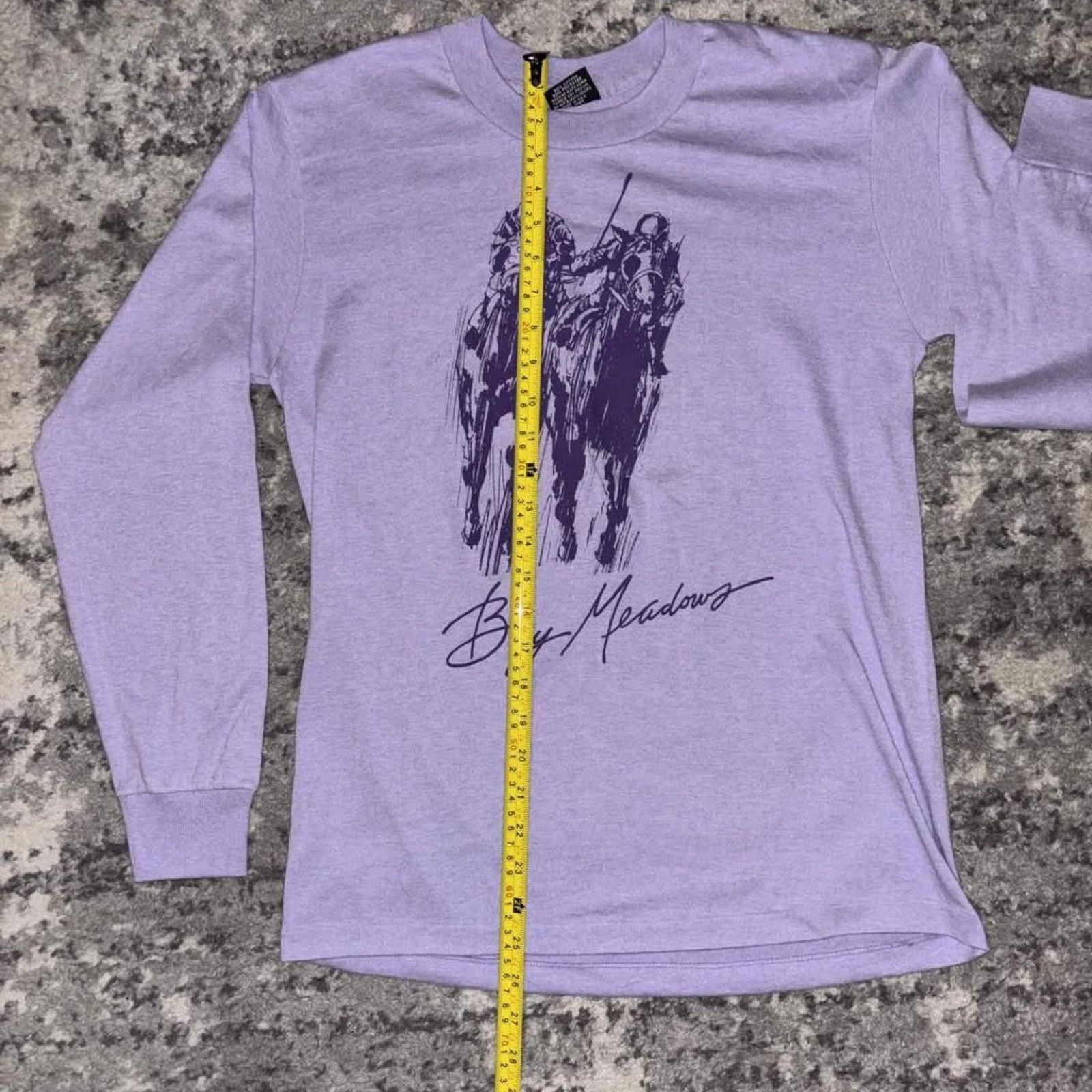 Vintage Vintage 80s Bay Meadows Horse Racing Long Sleeve Shirt Size M / US 6-8 / IT 42-44 - 7 Thumbnail