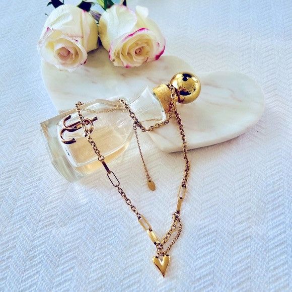 Other Chain Heart ❤️ “ 18k Gold Plated Stainless Steel Necklace Size ONE SIZE - 2 Thumbnail