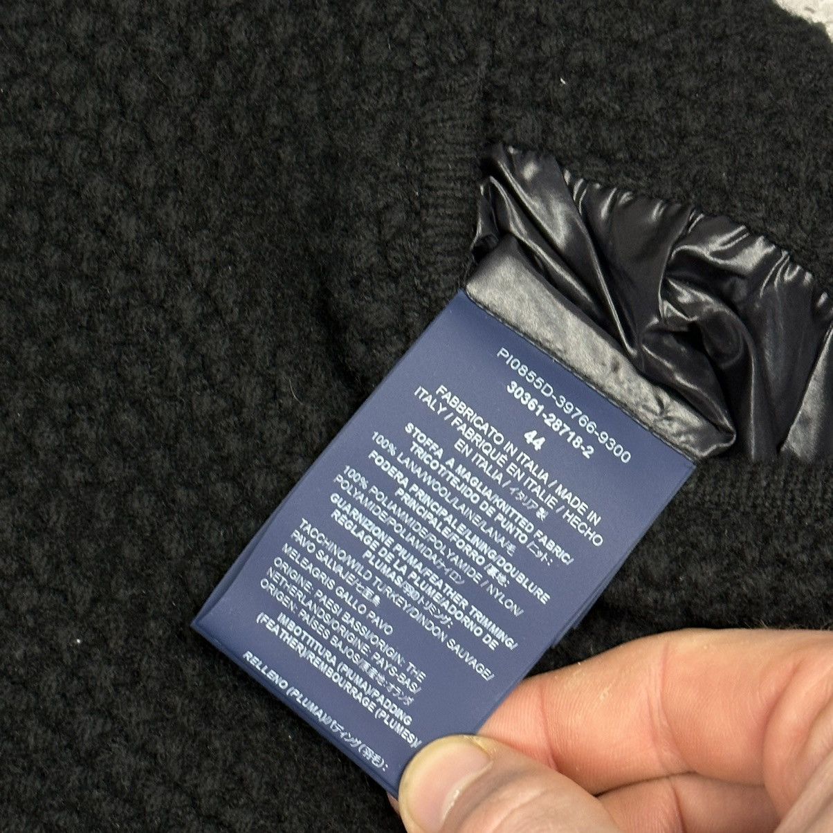 Designer × Herno HERNO Knitted Wool Down Jacket Feathers The Cuff Black Size M / US 6-8 / IT 42-44 - 20 Thumbnail