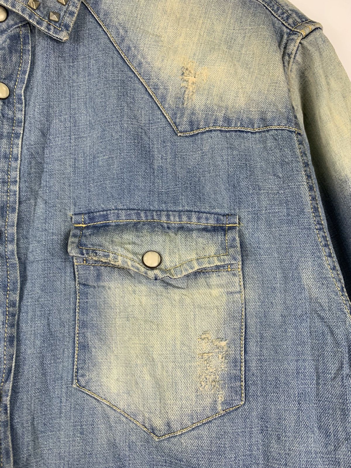 Zara Zara Distress Denim Jacket Size US L / EU 52-54 / 3 - 8 Thumbnail