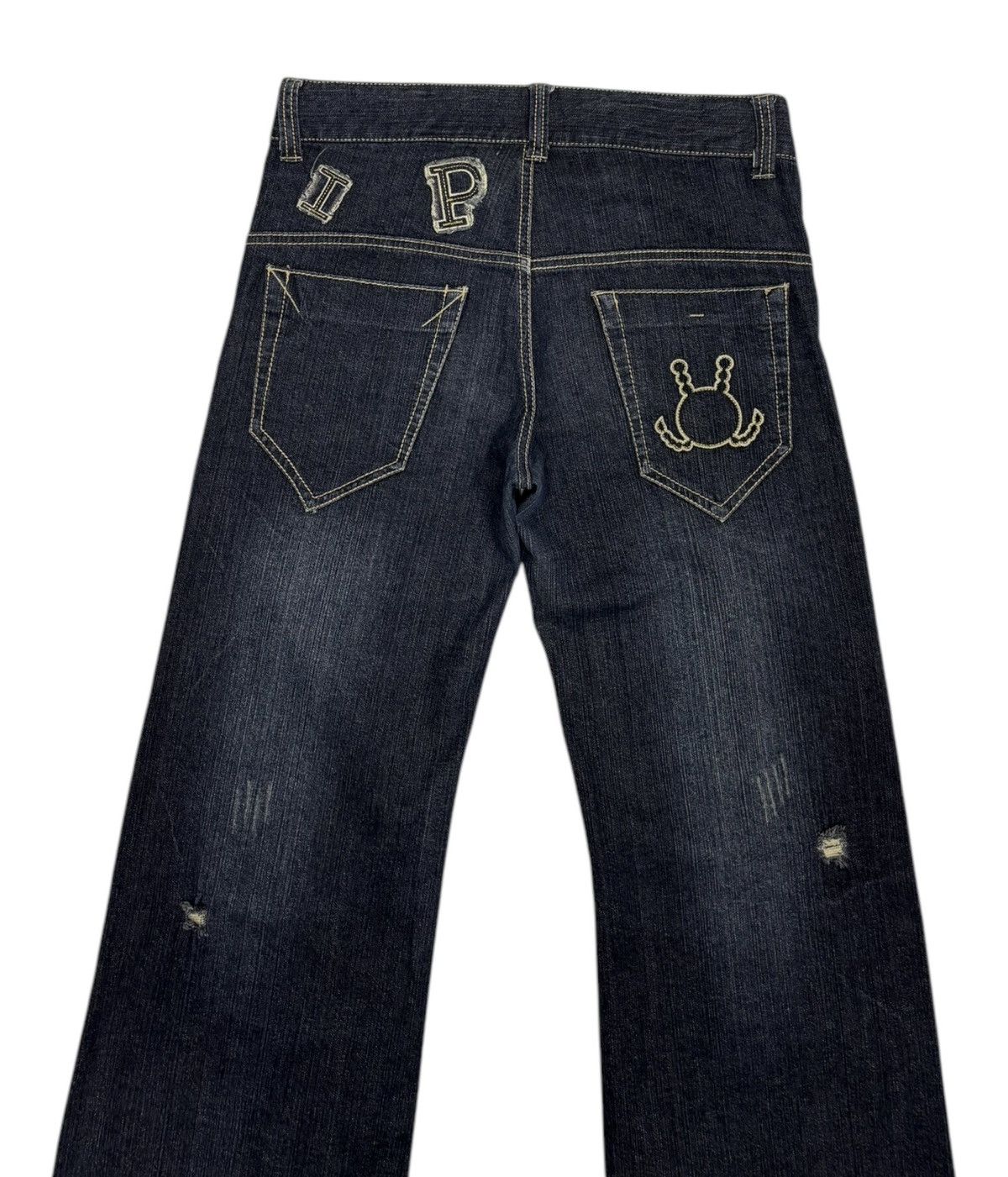 If Six Was Nine × JNCO 🔥Y2K Low Rise Flare Baggy Jeans Wide Leg Inner Press Denim Size US 30 / EU 46 - 6 Thumbnail