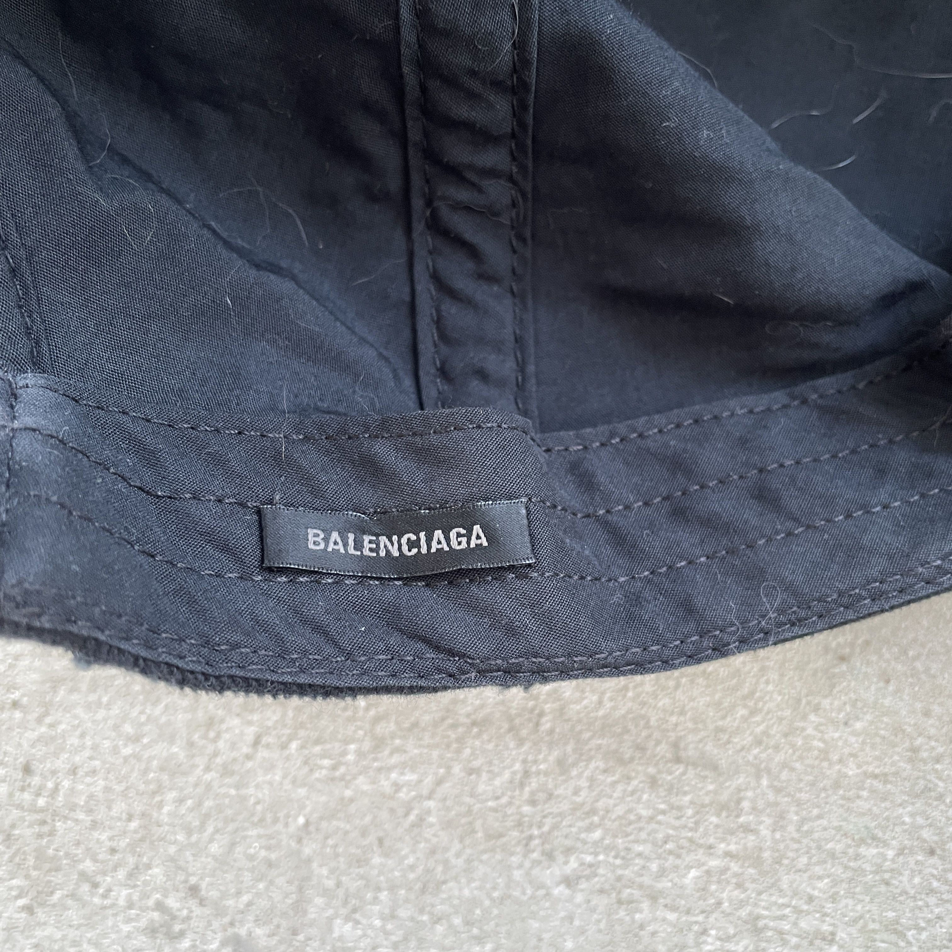 Balenciaga Balenciaga Metal Logo Pierced Distressed Hat Black Cap Rare Size ONE SIZE - 7 Thumbnail