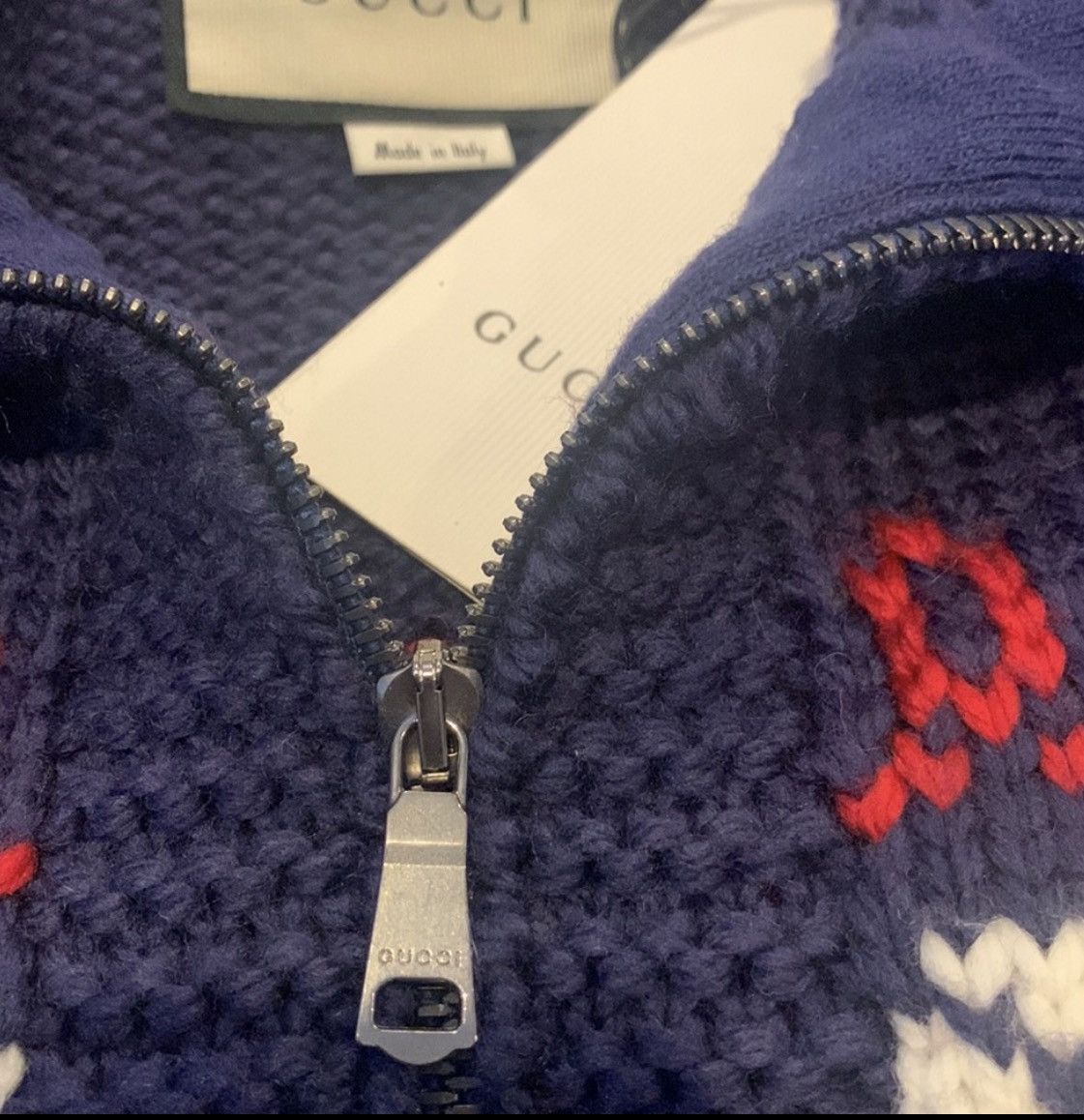 Gucci GUCCI Relaxed Intarsia Wool Zip-Up Cardigan –Sz M – LIMITED Size US M / EU 48-50 / 2 - 4 Thumbnail