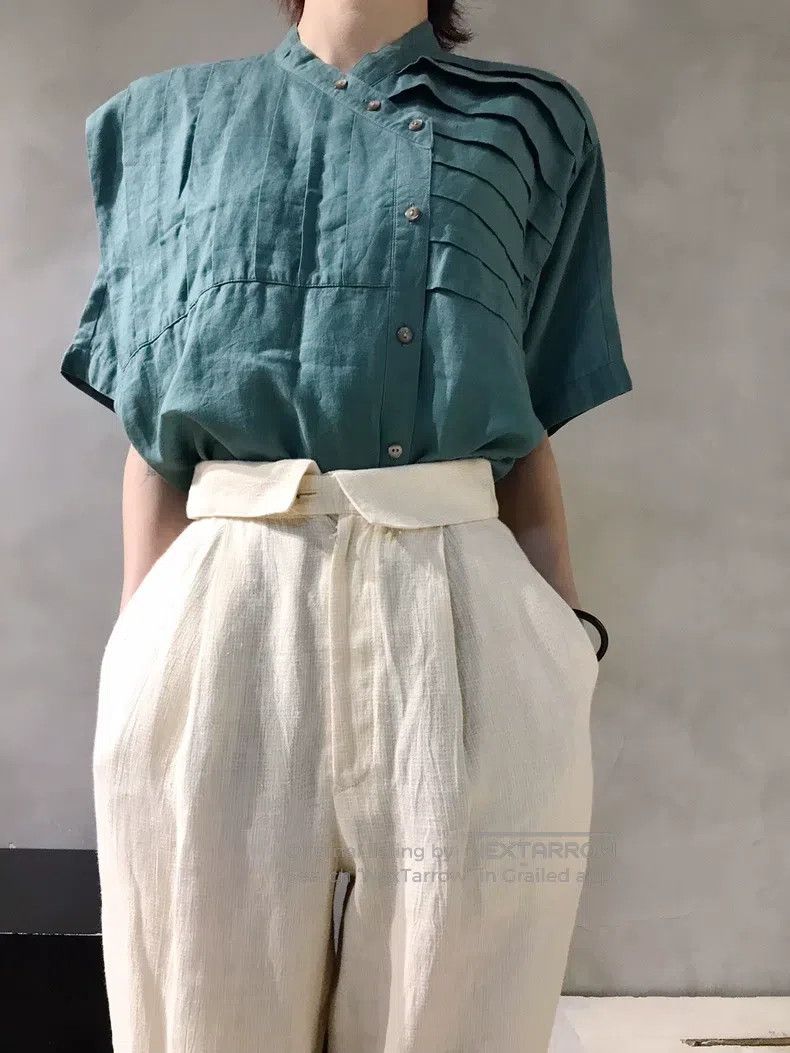 Issey Miyake Issey Miyake size:7 Calligraphy Brush Logo Tapered Plaid O Size 22" - 3 Thumbnail