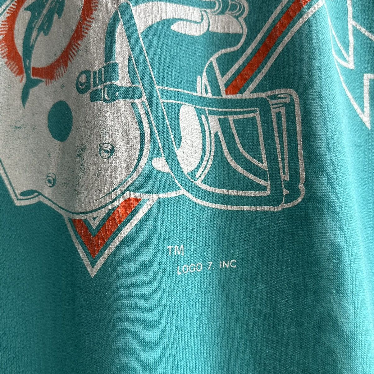 Logo 7 × NFL × Vintage Vintage 90s Miami Dolphins NFL Single Stitch Tee Size US XL / EU 56 / 4 - 4 Thumbnail