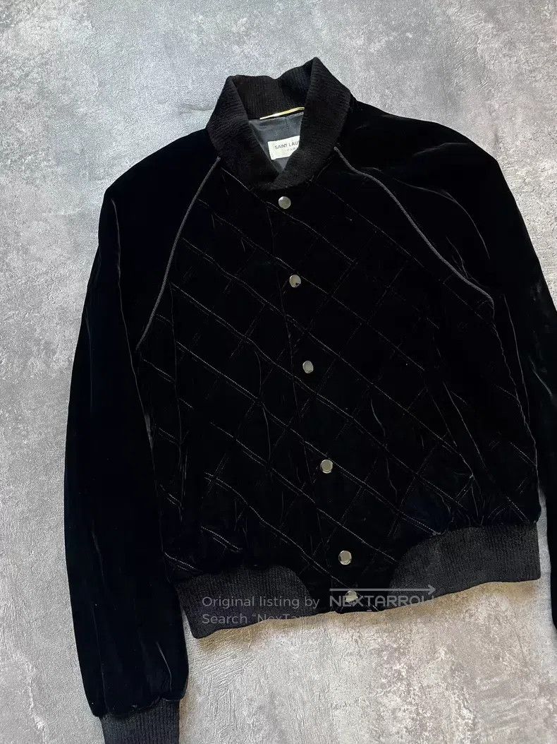 Saint Laurent Paris Saint Laurent Paris Black Velvet Diamond Quilted Cotton Ja Size XS / US 0-2 / IT 36-38 - 2 Thumbnail