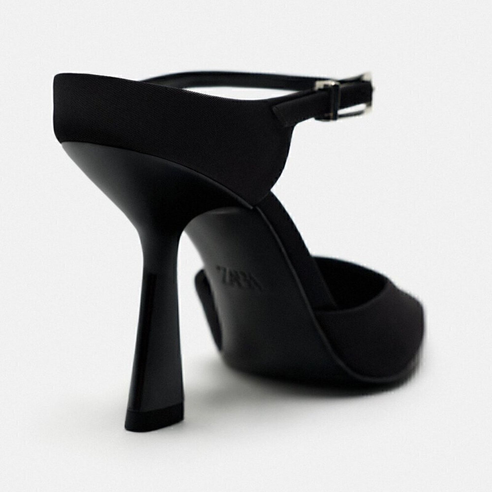 Zara ZARA Minimalist Black Slingback Mule Heels Pointed Toe NWT Size US 8 / IT 38 - 23 Thumbnail