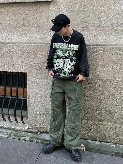 Jean Green Cargo Pants Size US 30 / EU 46 - 7 Thumbnail