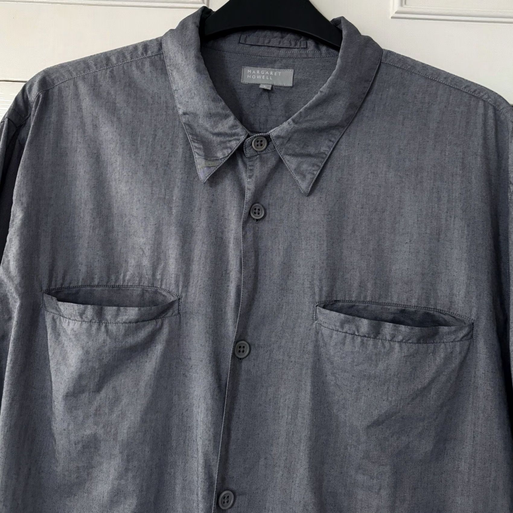 Margaret Howell VINTAGE? No. Margaret Howell Shirt Mens Grey Cotton Chest Pockets L Vgc Pre Loved Size US L / EU 52-54 / 3 - 3 Thumbnail