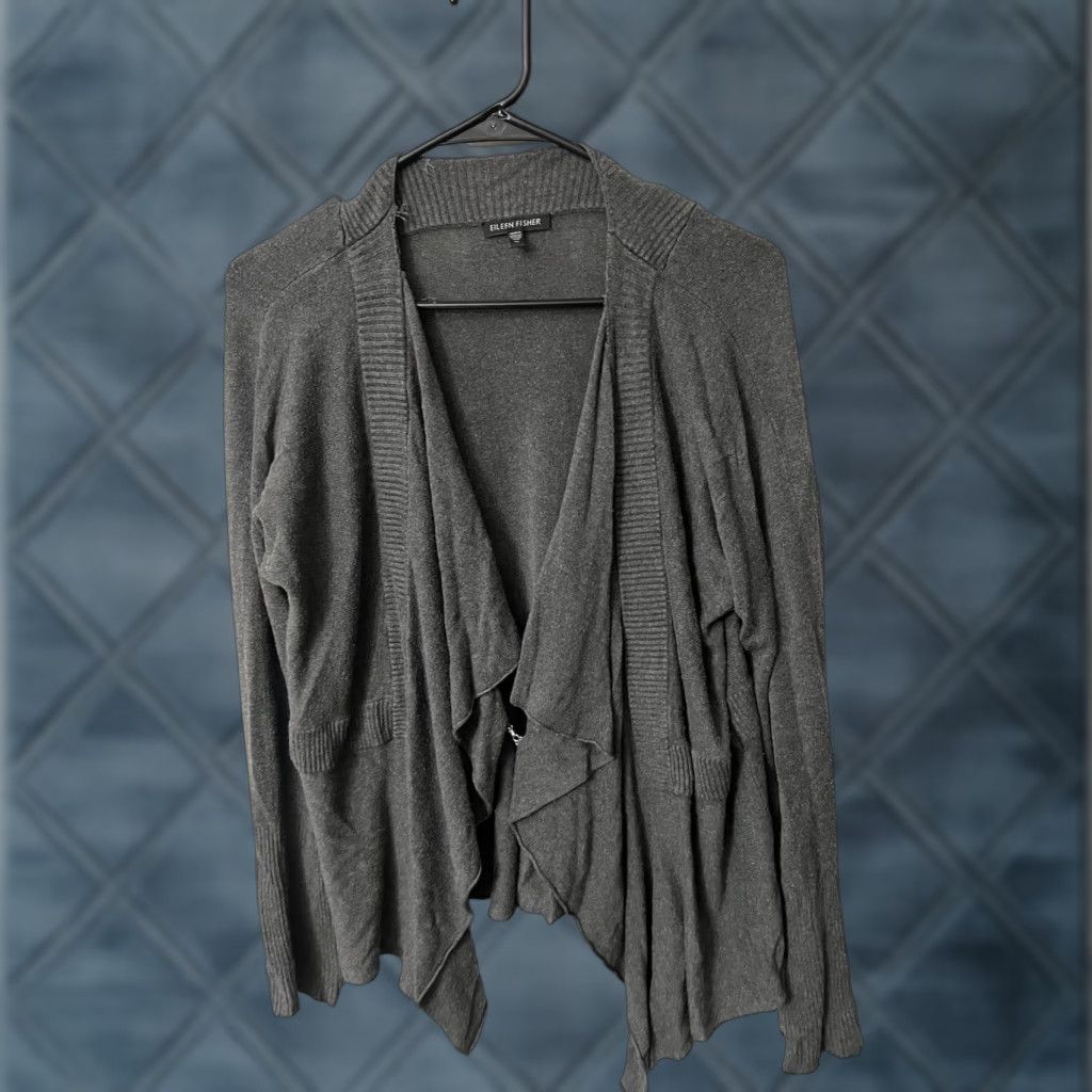 Eileen Fisher Eileen Fisher Cardigan Womens Medium Sweater Viscose Stretch Open Dark Gray Size M / US 6-8 / IT 42-44 - 1 Thumbnail