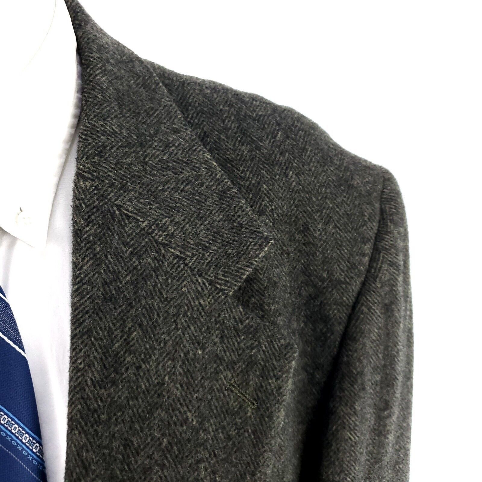 Robert Stock Robert Stock Soft Tweed Wool 2 Button Sport Coat 42R Green H Size 42R - 2 Thumbnail