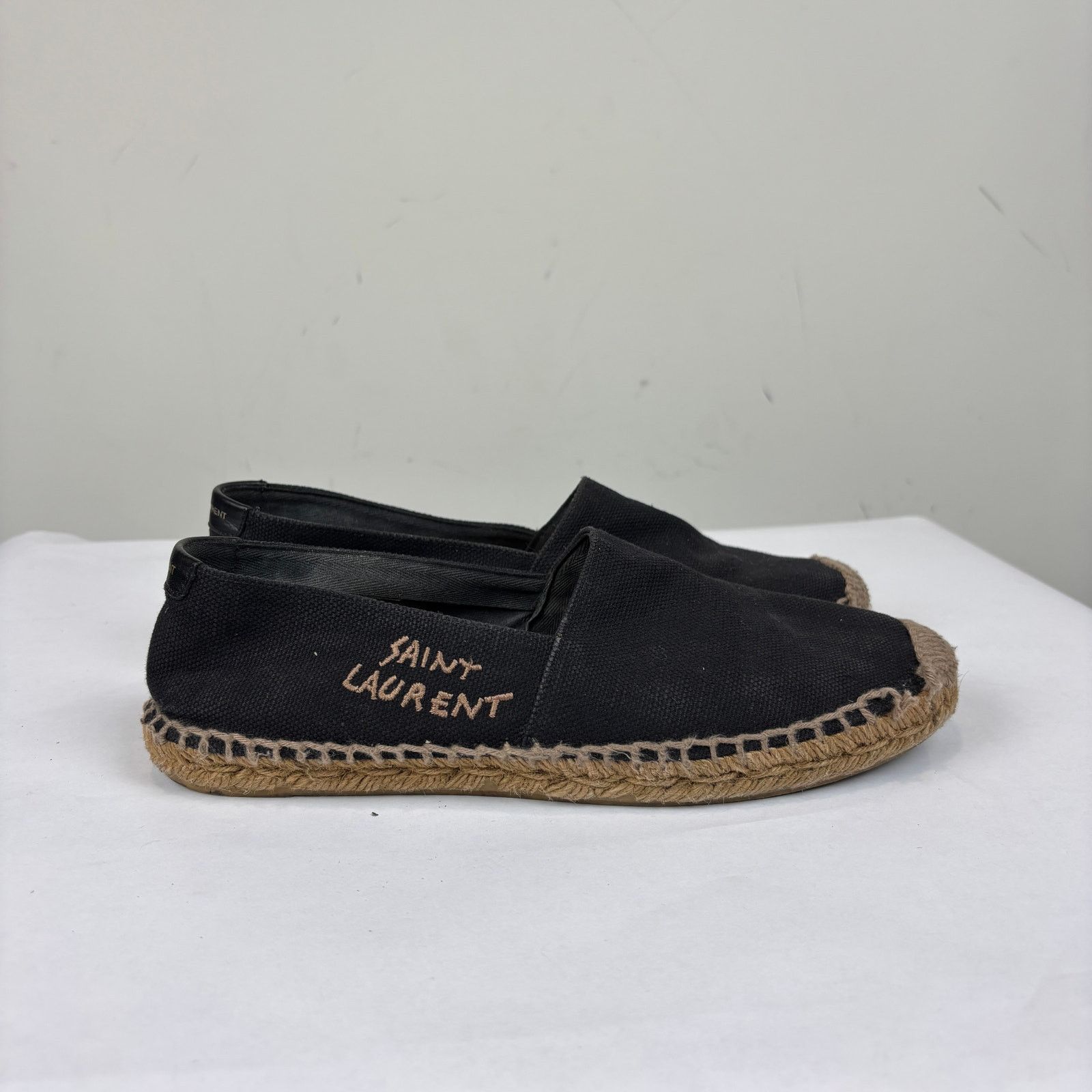 Saint Laurent Spellout Black Espadrilles Women's 7