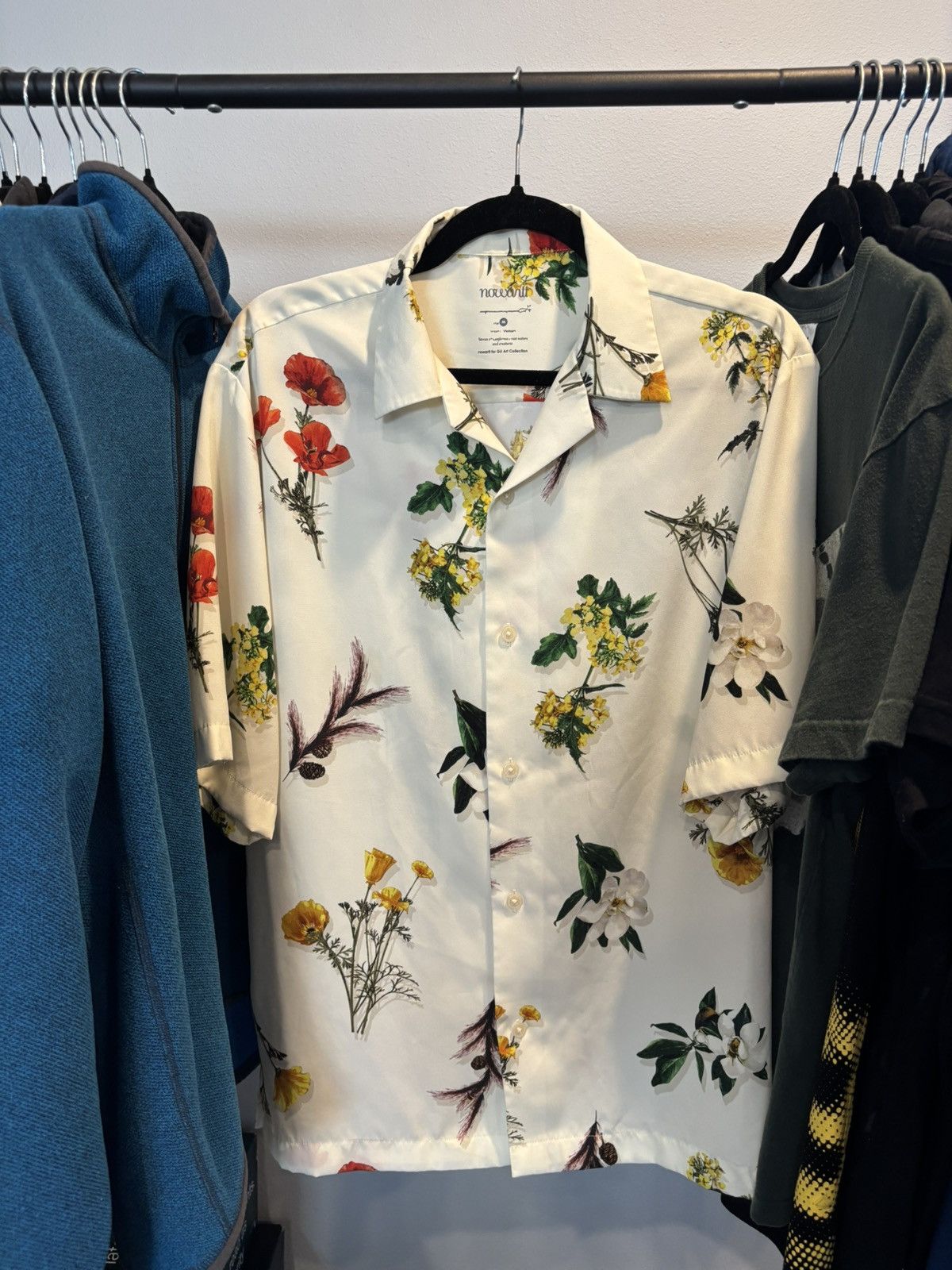 Japanese Brand Nowartt Japanese Brand Flower Motif Button Up 💐 Size US M / EU 48-50 / 2 - 2 Thumbnail