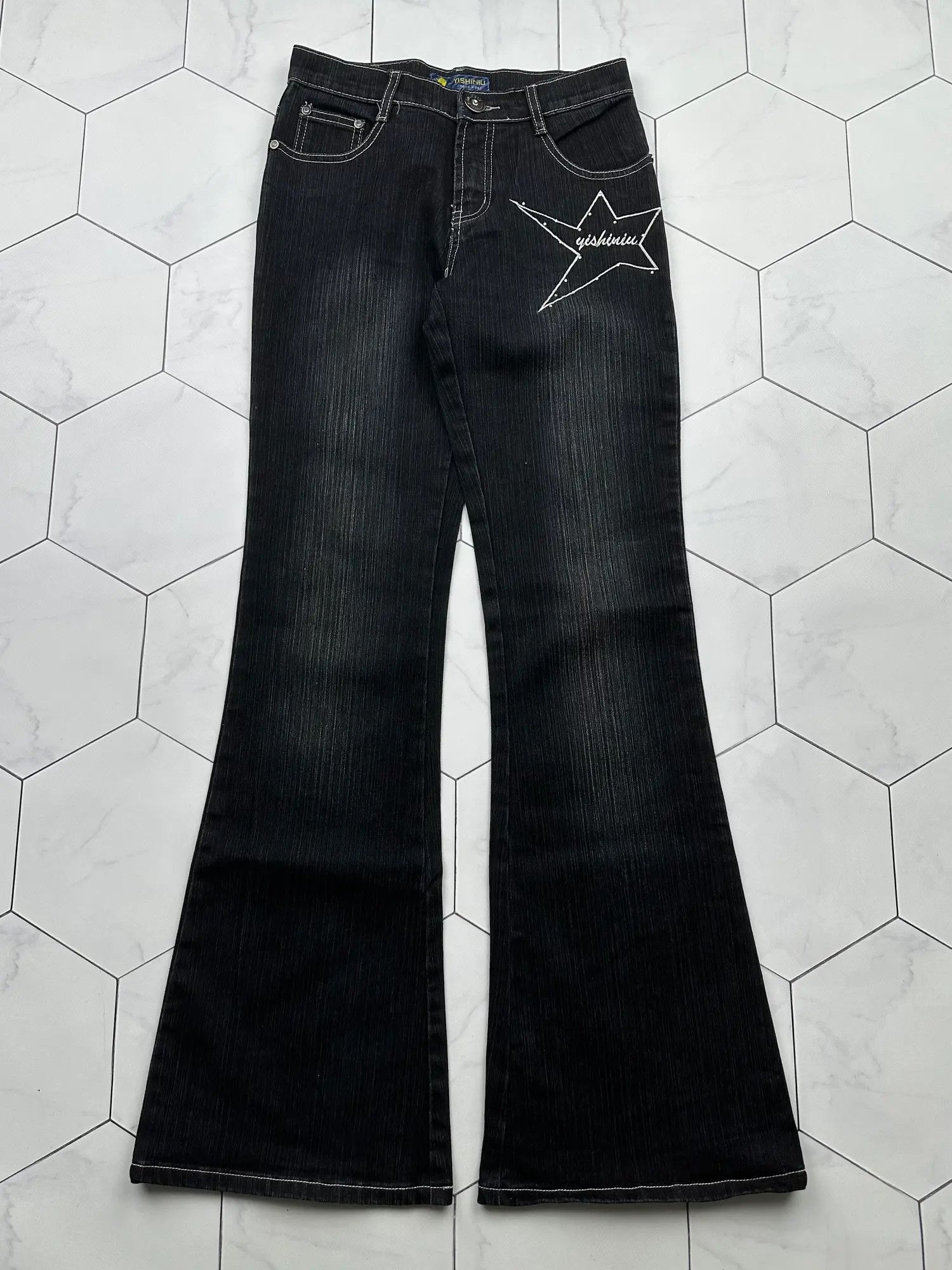 Japanese Brand Vintage Faded Flare Jeans (B486)E2 Size 27" / US 4 / IT 40 - 1 Thumbnail
