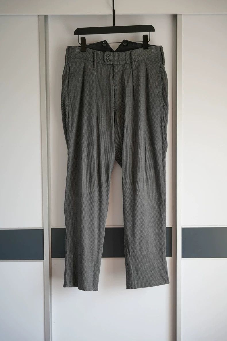 Yohji Yamamoto Grey Striped Tail Pants