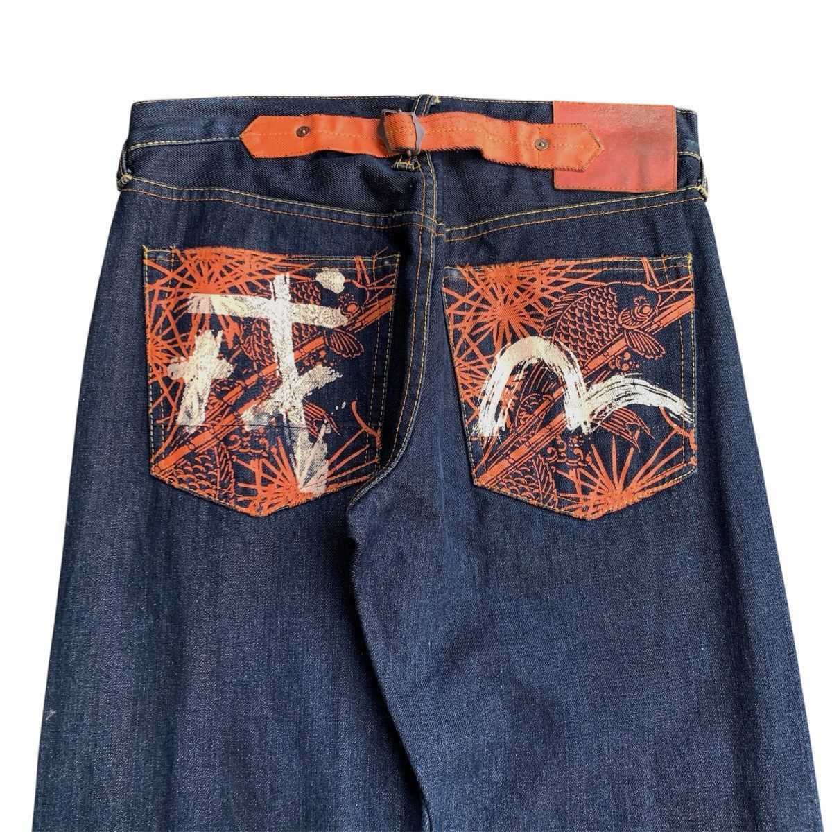 Evisu Vintage Evisu Buckle Back Koi Fish Painted Selvedge Denim Size US 30 / EU 46 - 3 Thumbnail