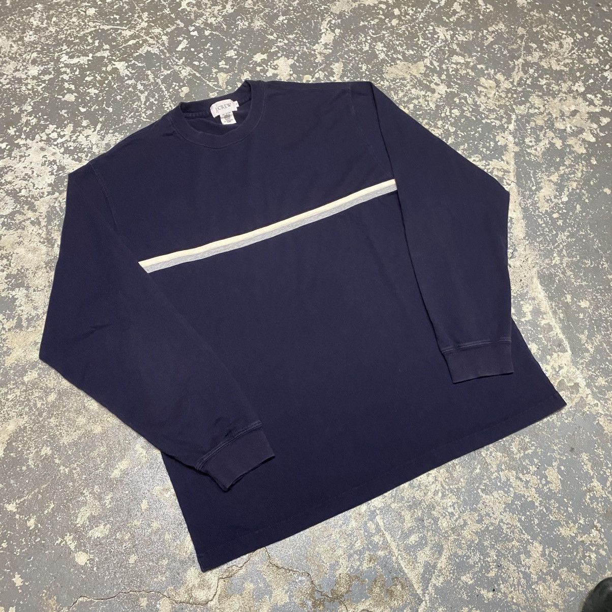 J.Crew × Vintage Vintage J Crew Striped Blank Long Sleeve Tshirt Size US L / EU 52-54 / 3 - 7 Thumbnail