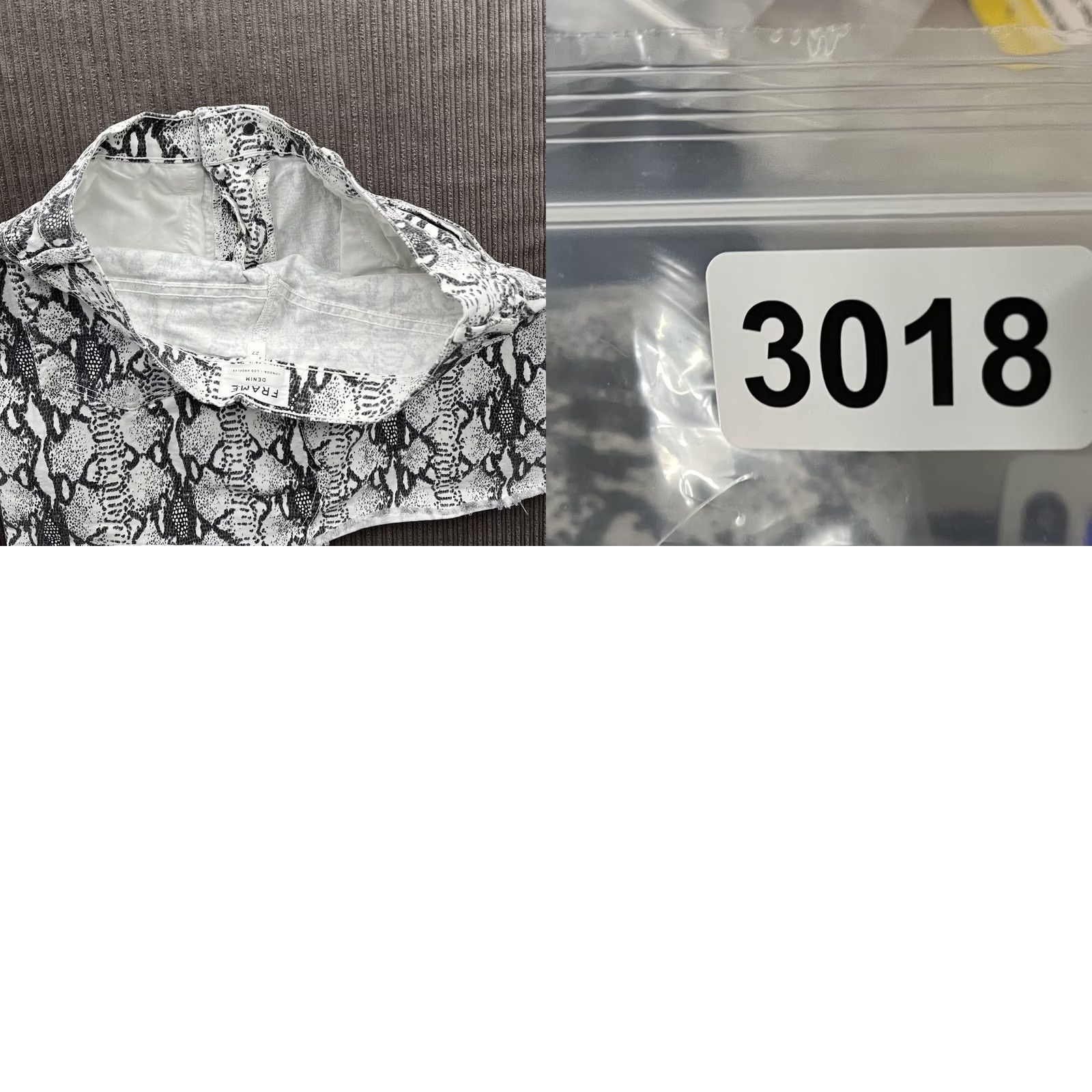 Frame FRAME Skirt Snakeskin Print Black & White Size 27 Cotton Denim Casual Party Womens Small Short Multicolor Spring Summer Fall - Size 27" / US 4 / IT 40 - 8 Thumbnail