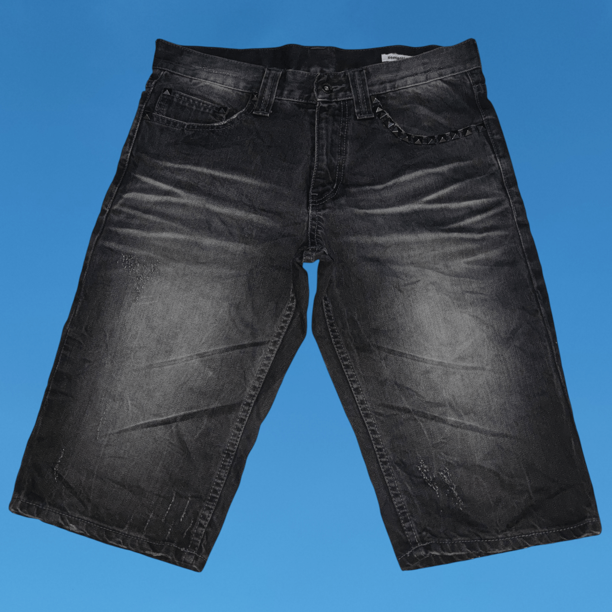 semanticdesign Semantic Design Studded Denim Short Pants Size US 31 - 1 Thumbnail