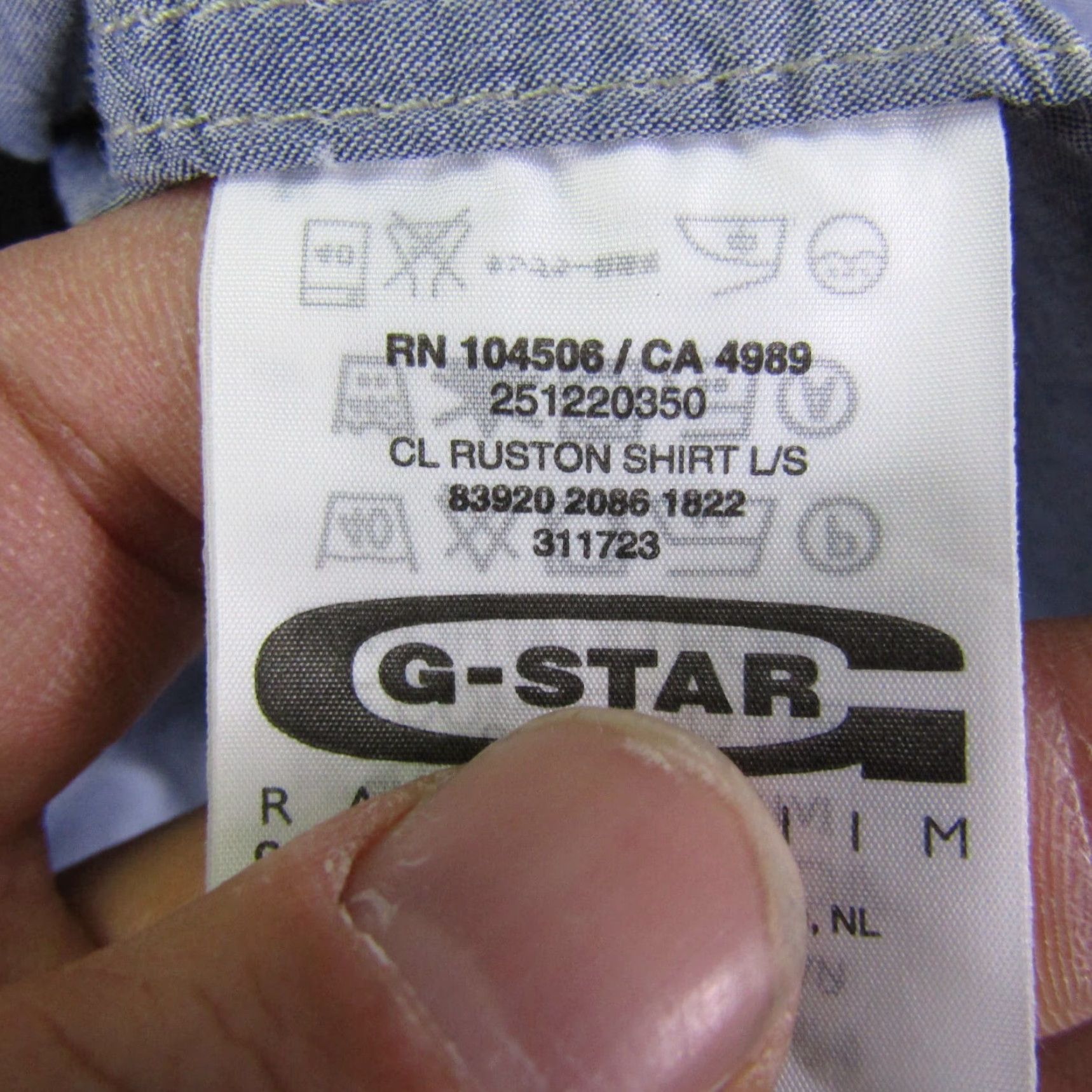G-Star VINTAGE G-Star Raw Shirt Men Large Blue Cotton Button-Up Casual 90s Size US L / EU 52-54 / 3 - 5 Thumbnail