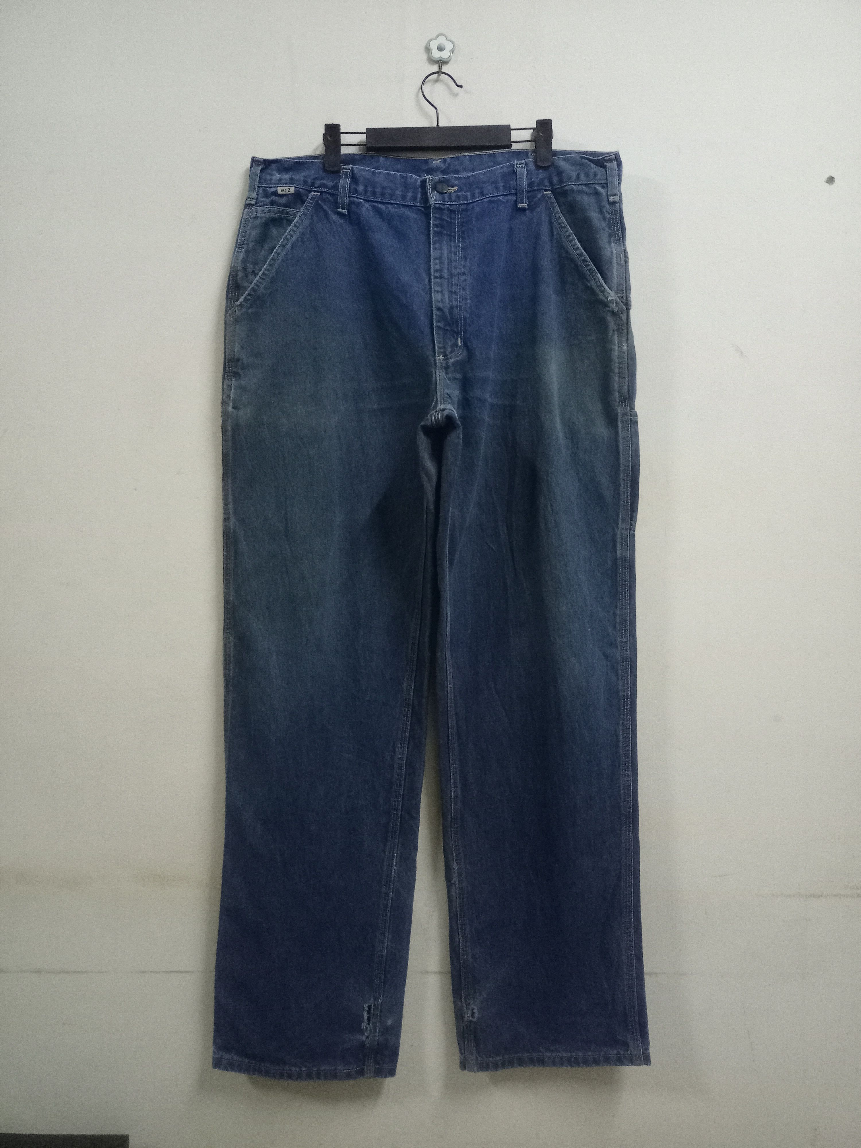 Carhartt Vintage Carhartt Blue Wash Baggy Carpenter Denim Size US 37 - 1 Thumbnail