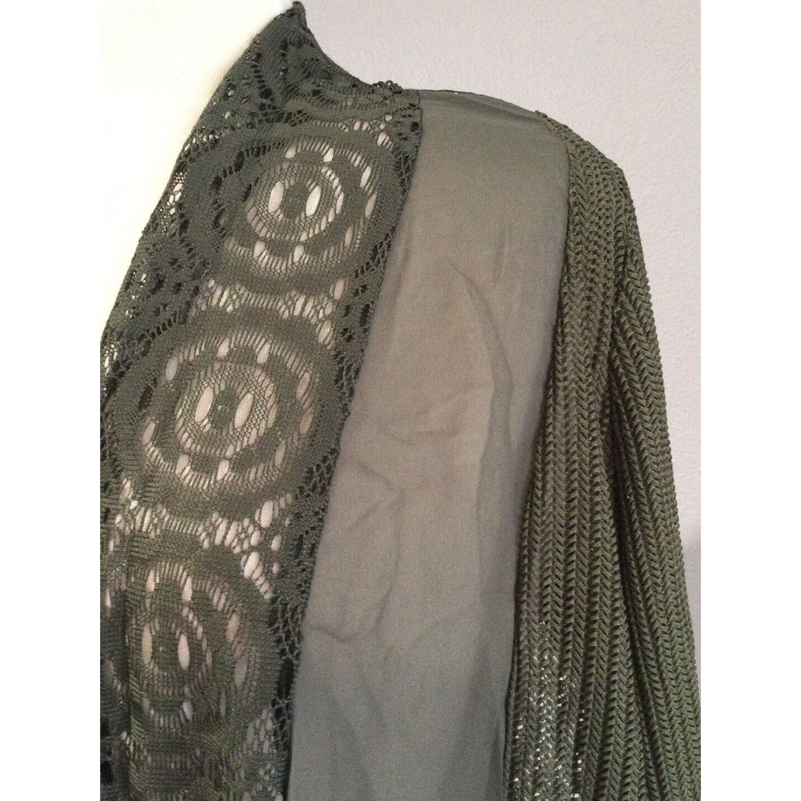 Chicos Chicos Travelers Green Crochet Jacket 3/4 Sleeve 1/M Size M / US 6-8 / IT 42-44 - 5 Thumbnail