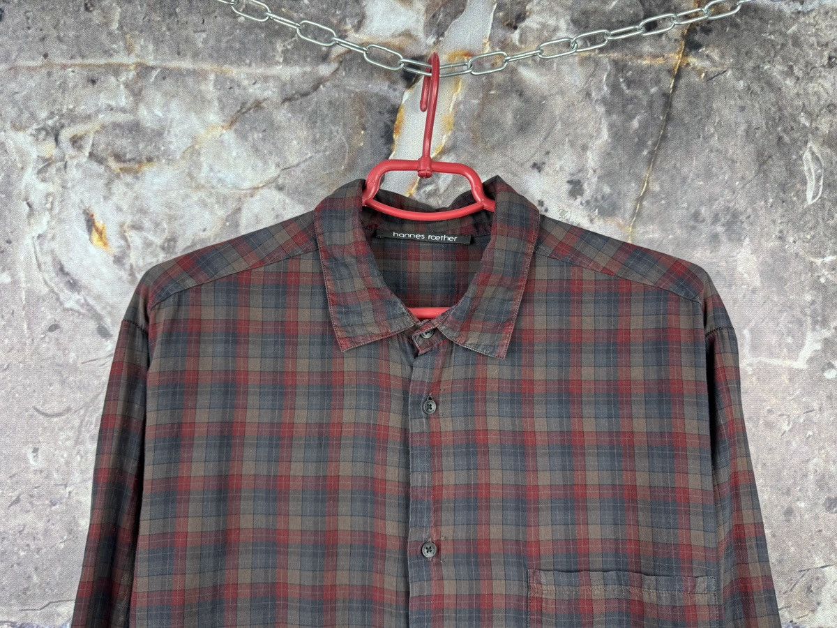 hannes roether Hannes Roether Plaid Button Up Shirt Red Grey Long Sleeve Size US XXL / EU 58 / 5 - 2 Thumbnail