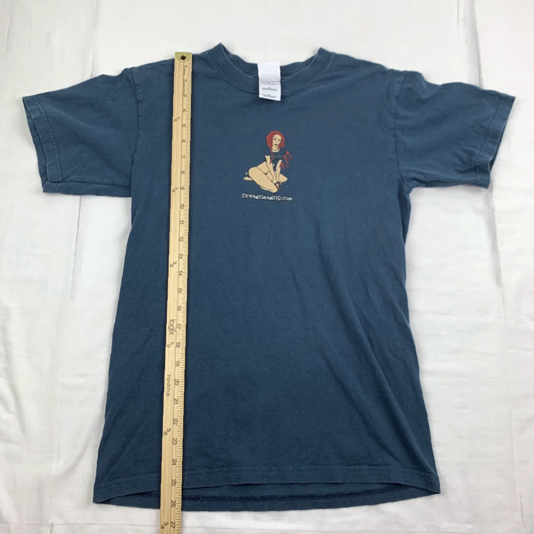 Gildan VINTAGE Dread Head HQ T-Shirt Men S Blue 1990s Hippie Grunge Rasta Gildan Short Sleeve Crew Neck Mens Size US S / EU 44-46 / 1 - 5 Thumbnail