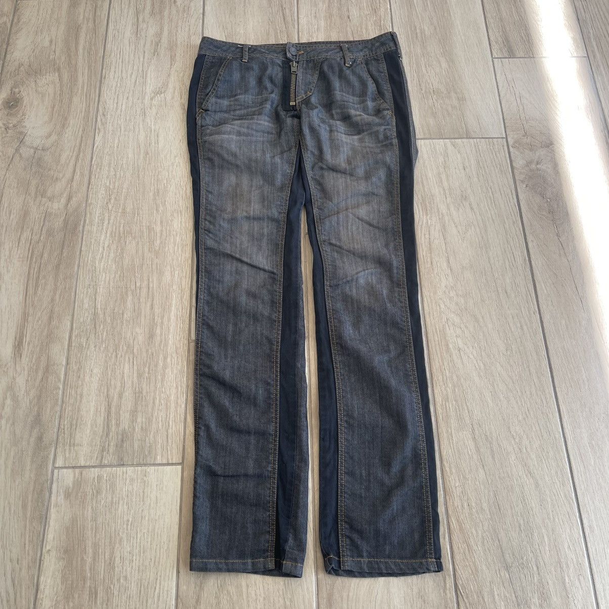 Morgan Homme 10th Anniversary Edition Two-Tone Stripe Denim Jeans Size US 30 / EU 46 - 1 Thumbnail
