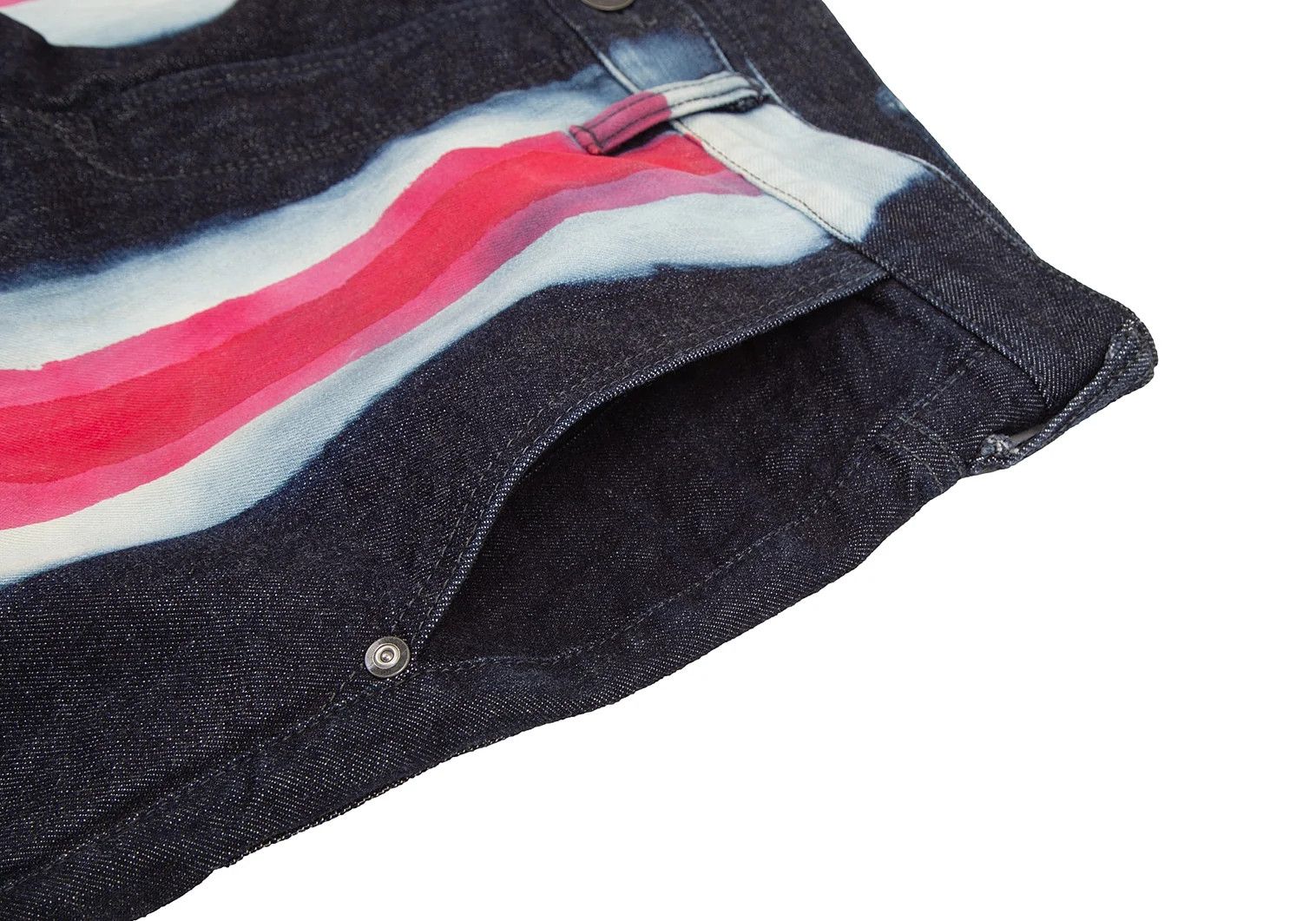 Issey Miyake Line Paint Denim Pants in Indigo and White Pink Size US 36 / EU 52 - 4 Thumbnail