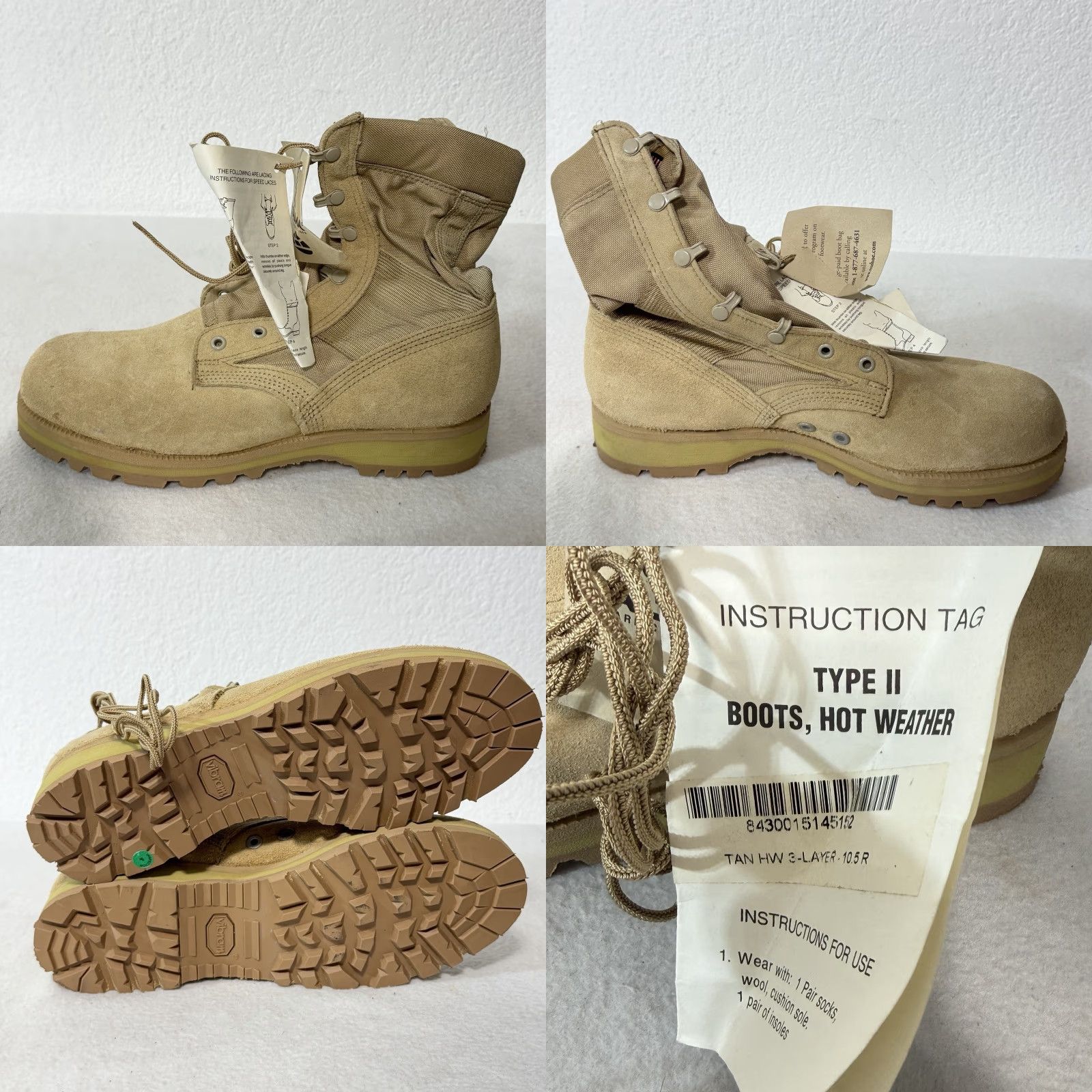 Vintage Altama Boots Combat Mens 10.5 R Suede Leather Tan Army Size US 11 / EU 44 - 8 Thumbnail