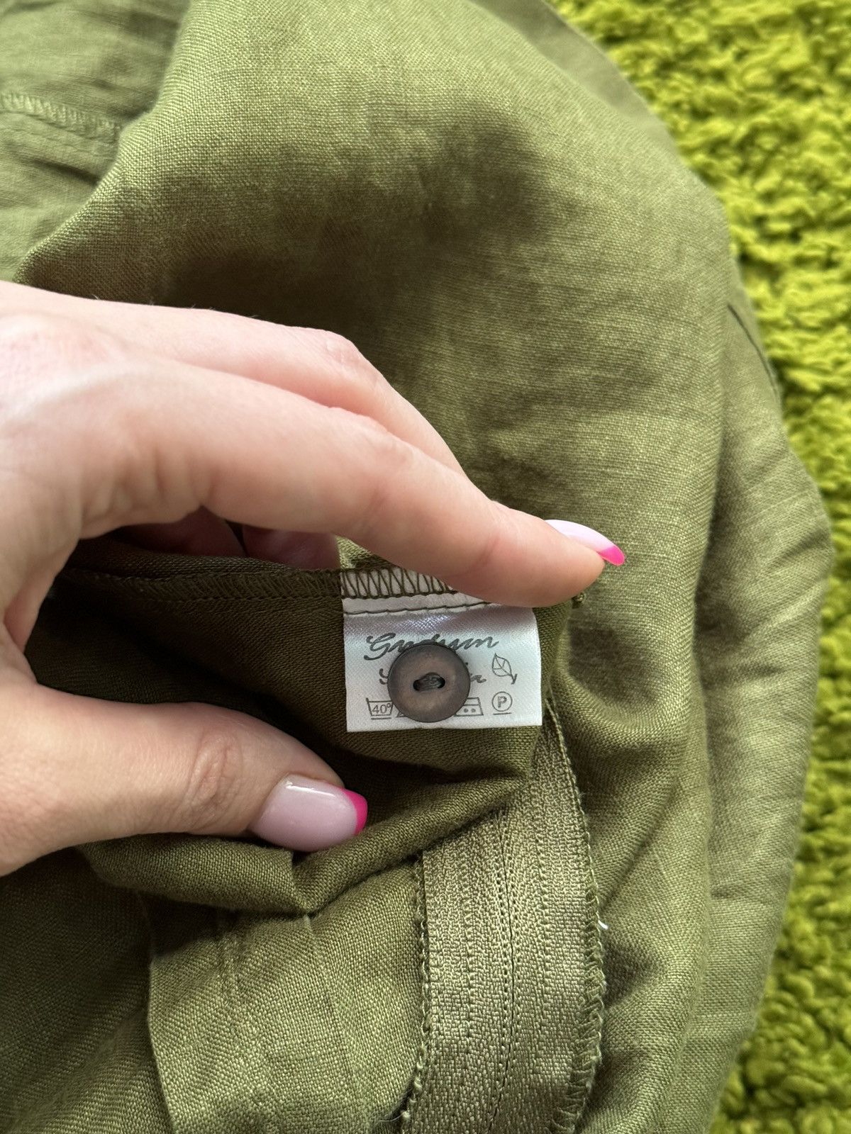 Designer Gudrun Sjoden 100% linen khaki skirt Size 26" / US 2 / IT 38 - 5 Thumbnail