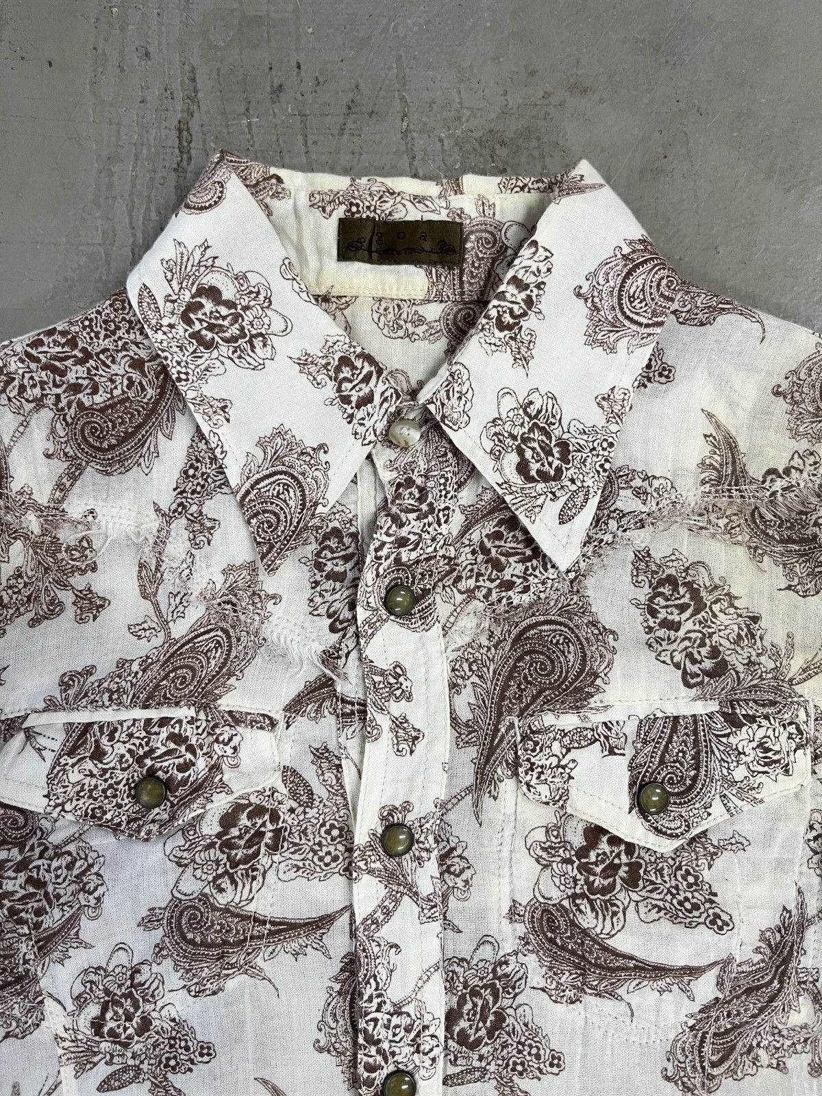 GOA GOA distressed metal button crinkle western shirt Size US S / EU 44-46 / 1 - 3 Thumbnail