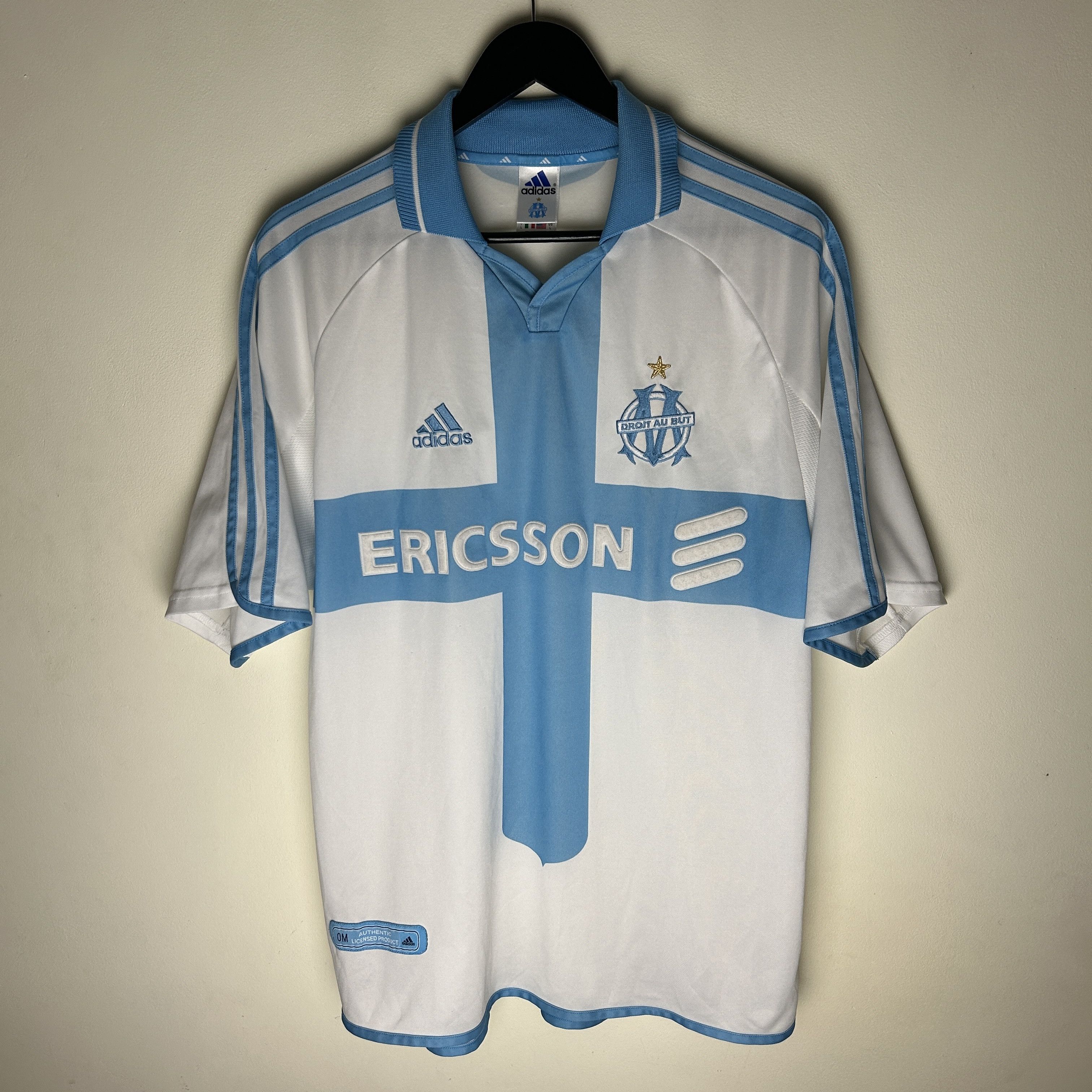 Adidas Vintage Olympique Marseille 2000-01 Home Soccer Jersey Size US L / EU 52-54 / 3 - 1 Thumbnail