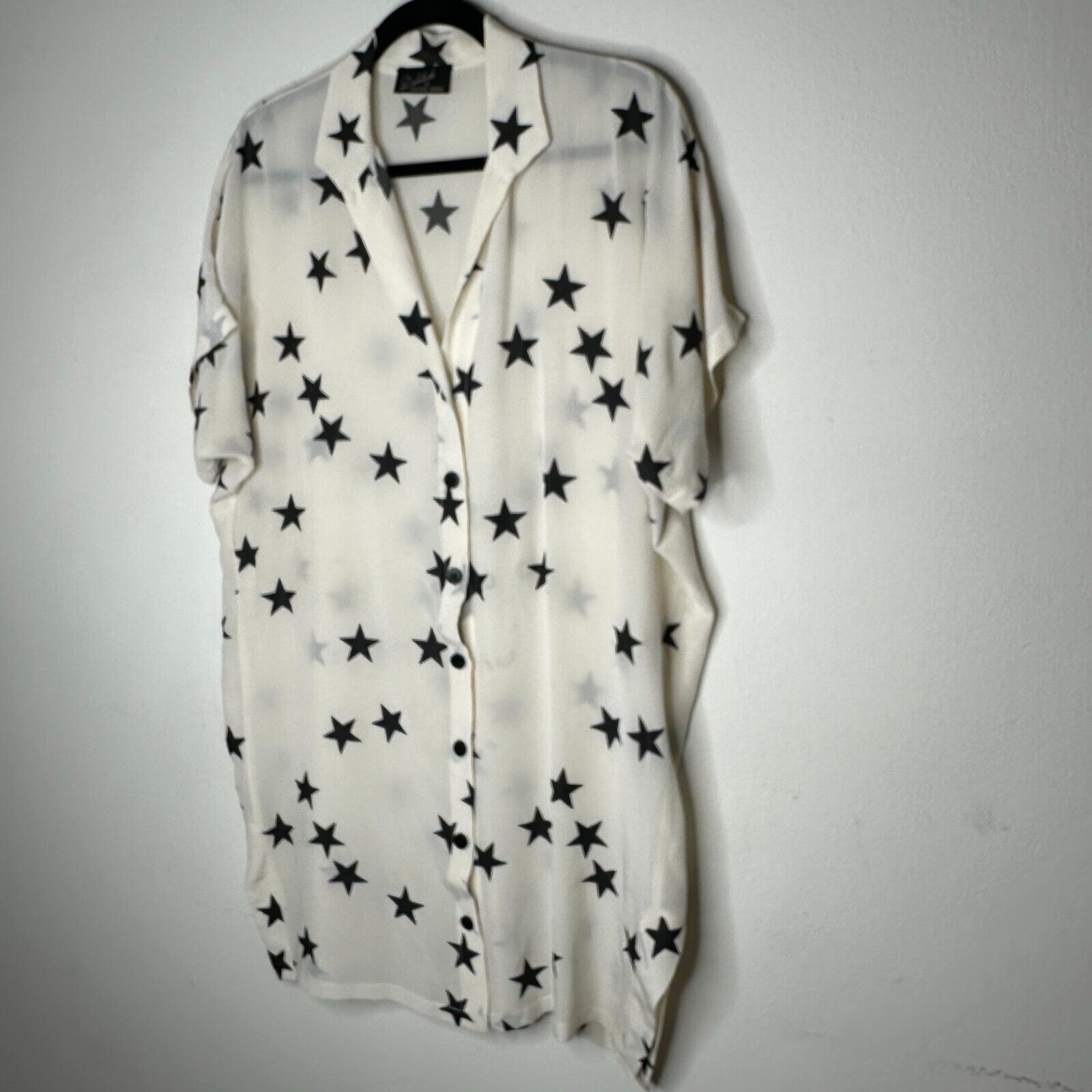 Other Ninivah Khomo Cream Black Star Button Short Sleeve Tunic OS Size XL / US 12-14 / IT 48-50 - 3 Thumbnail