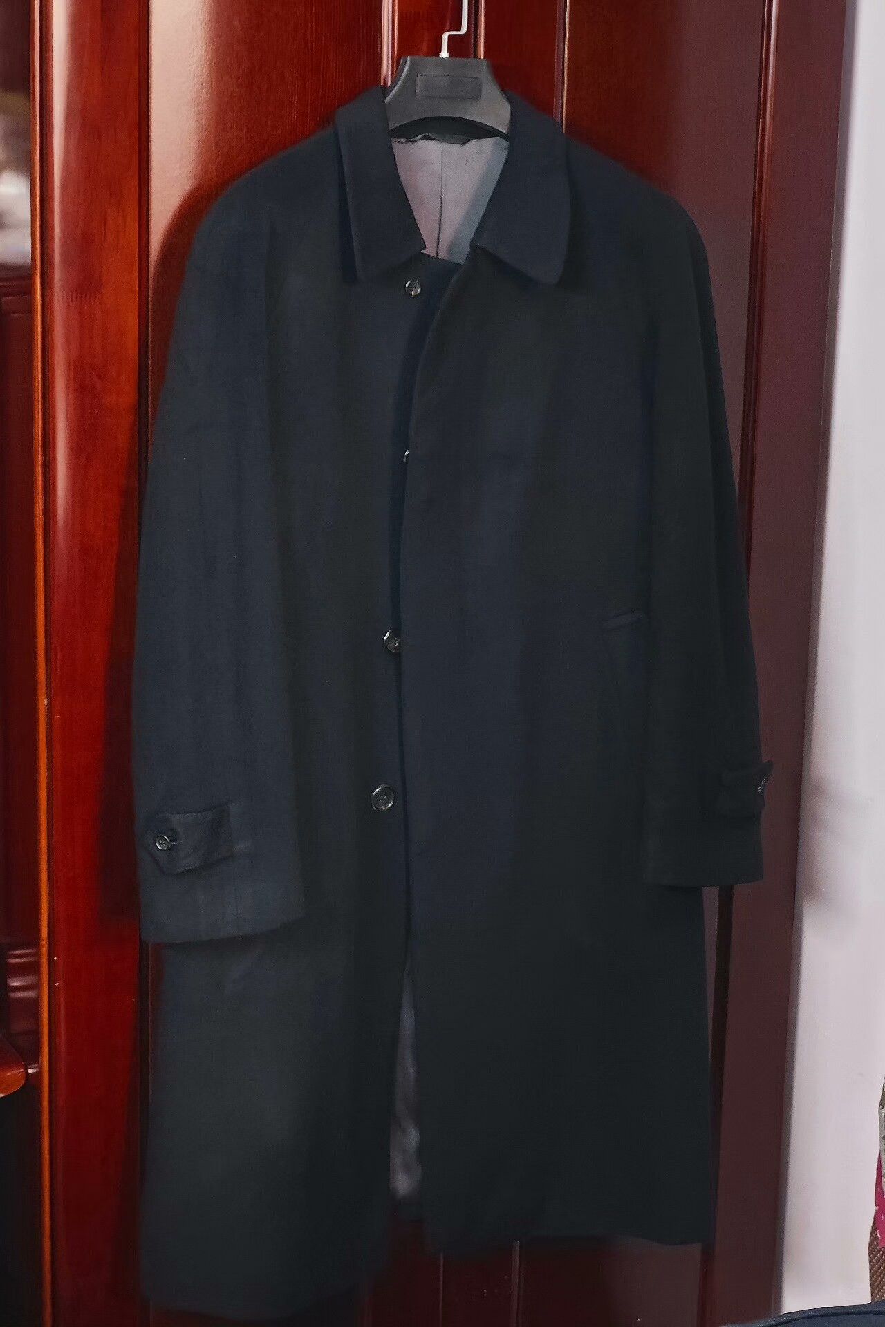 Ermenegildo Zegna Custom Black Wool Cashmere Coat Size US M / EU 48-50 / 2 - 1 Thumbnail