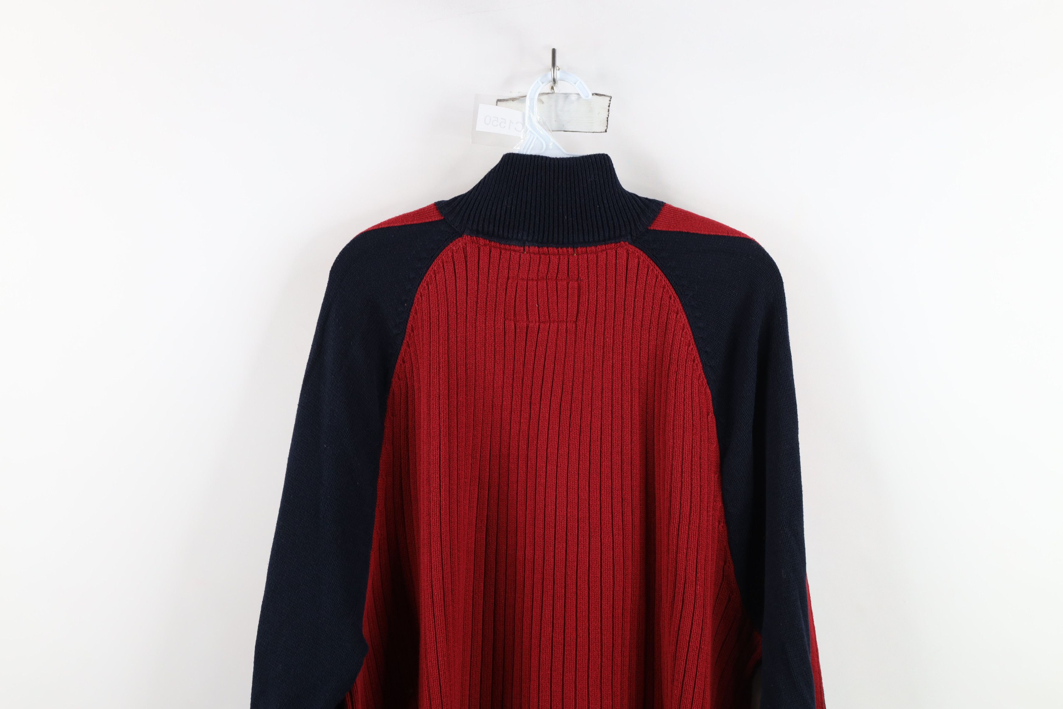 Nautica × Vintage Vintage 90s Nautica Ribbed Half Zip Pullover Sweater Red Size US XL / EU 56 / 4 - 11 Thumbnail