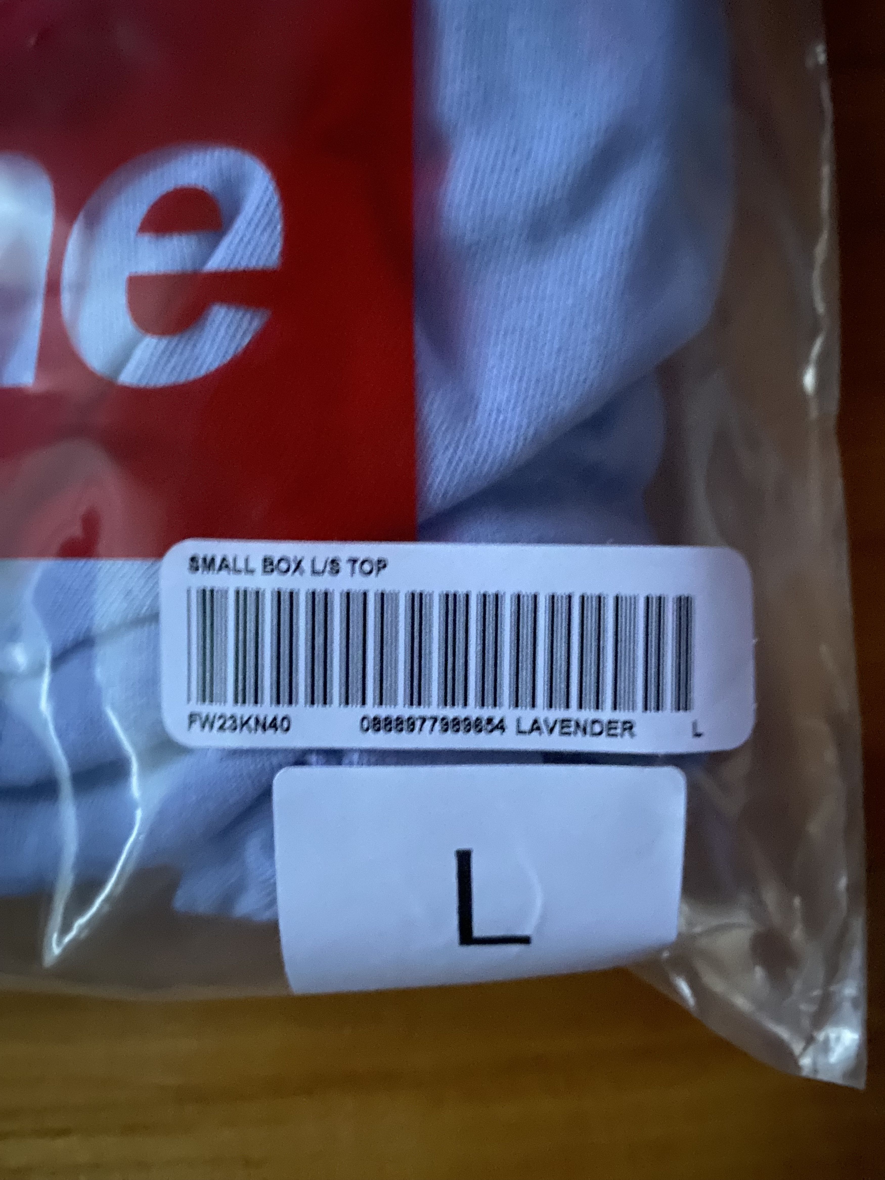 Supreme Supreme Small Box L/S Lavender Blue Size US L / EU 52-54 / 3 - 7 Thumbnail