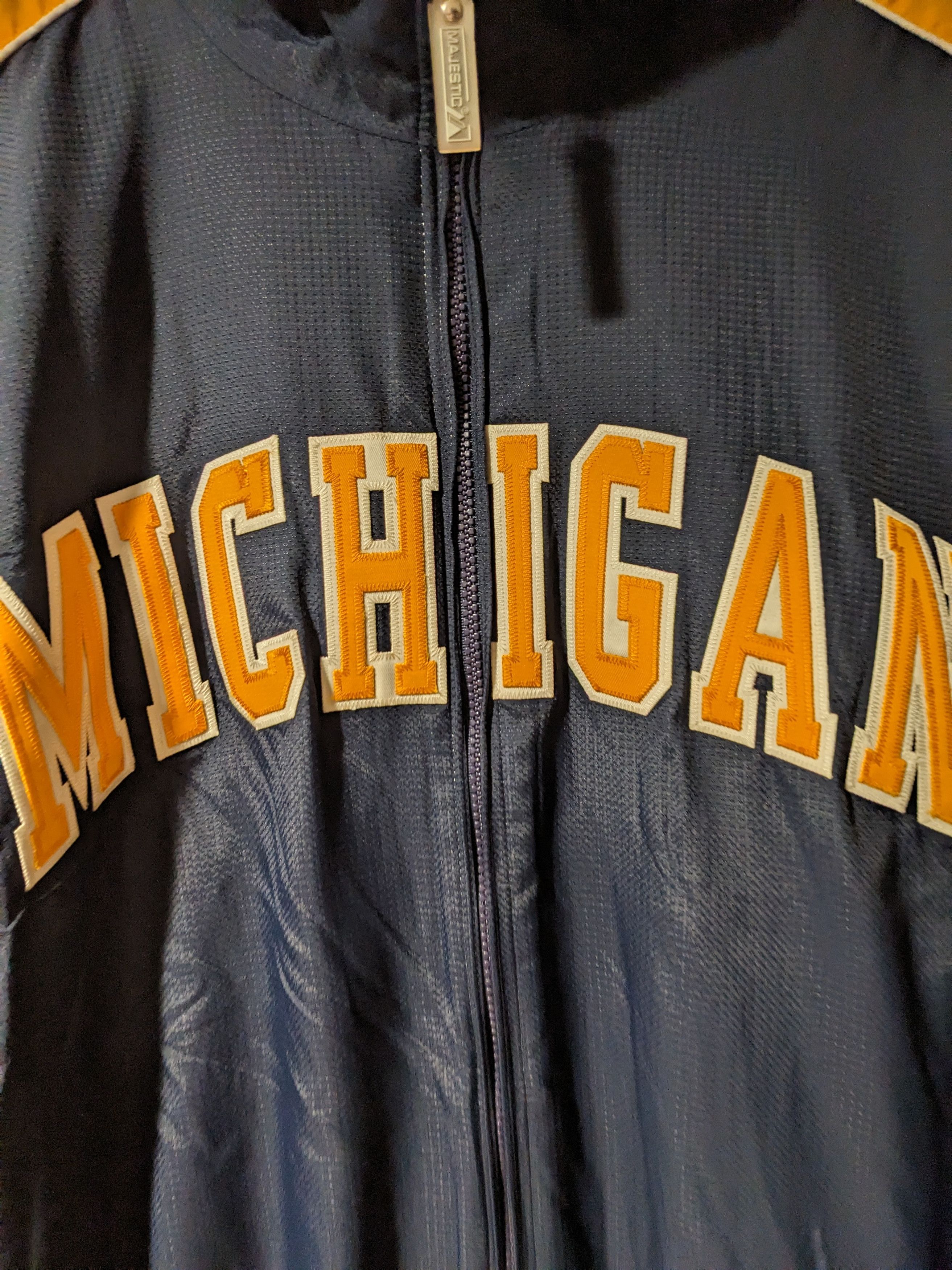 Majestic × Vintage Vintage Michigan University Majestic Fleeced Lined Jacket Size US XL / EU 56 / 4 - 2 Thumbnail