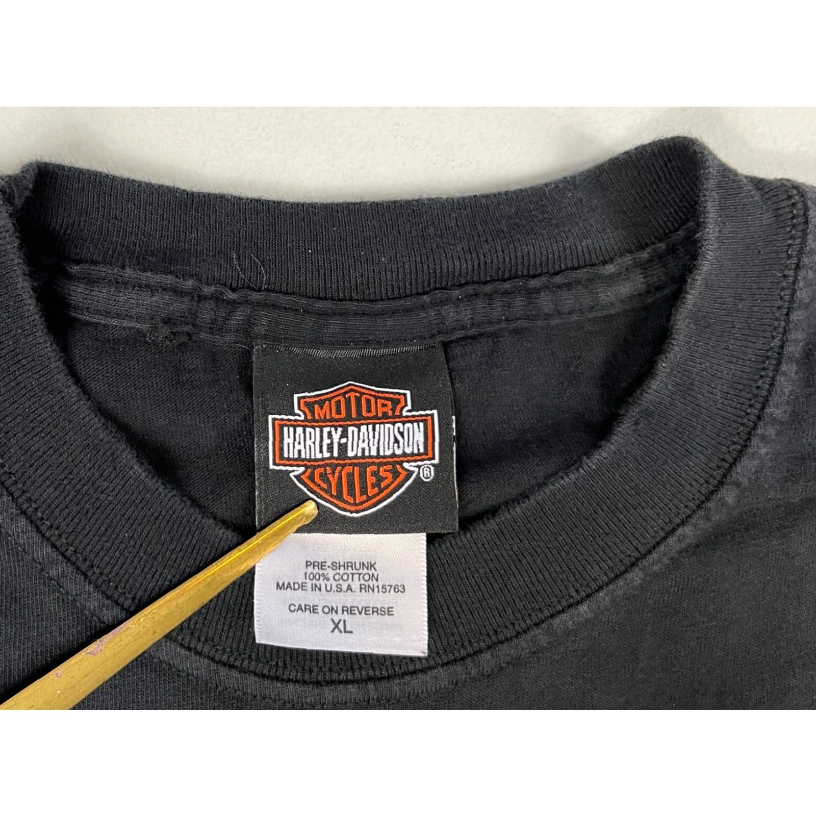 Harley Davidson VINTAGE Harley-Davidson T-Shirt XL Black 100 Years 1903-2003 R.K. Stratman Made in USA Mens Motorcycle Double-Sided Size US XL / EU 56 / 4 - 6 Thumbnail
